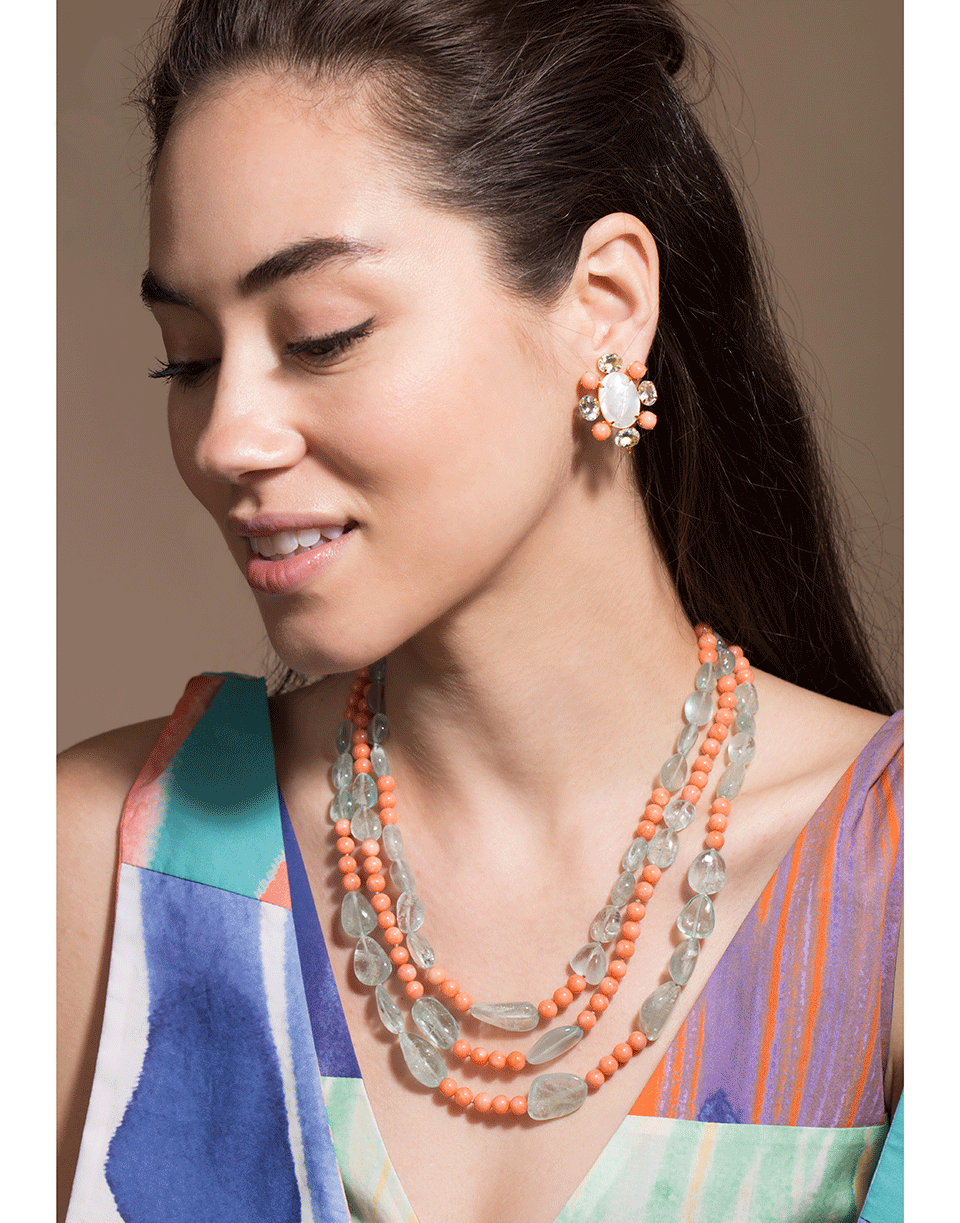 BOUNKIT JEWELRY-Mother Of Pearl Cluster Earrings-PEARL