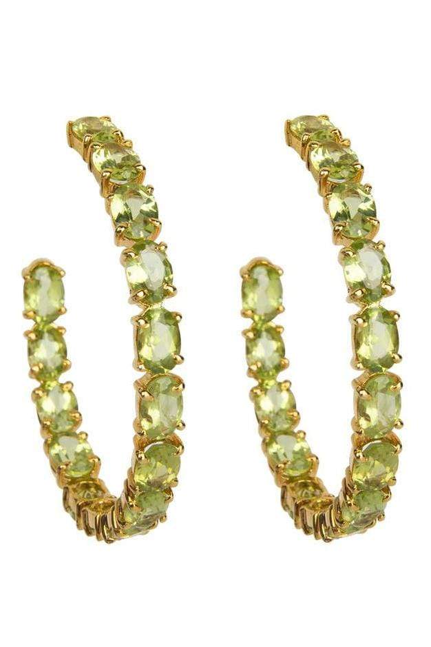 BOUNKIT JEWELRY-Peridot Hoop Earrings-PERIDOT