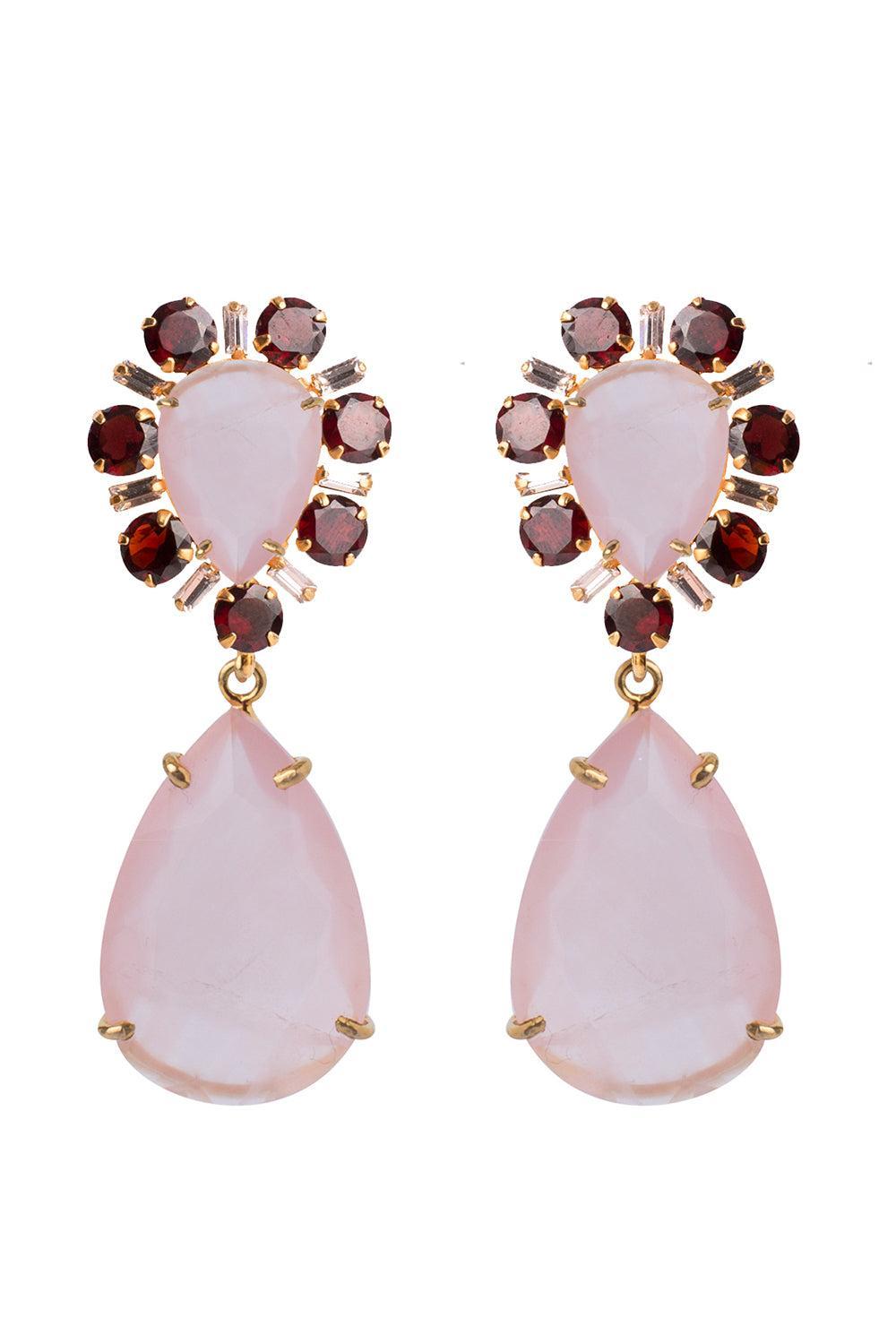 Rose Quartz Eden Earrings-PINK-JEWELRYBOUTIQUEEARRING-BOUNKIT JEWELRY