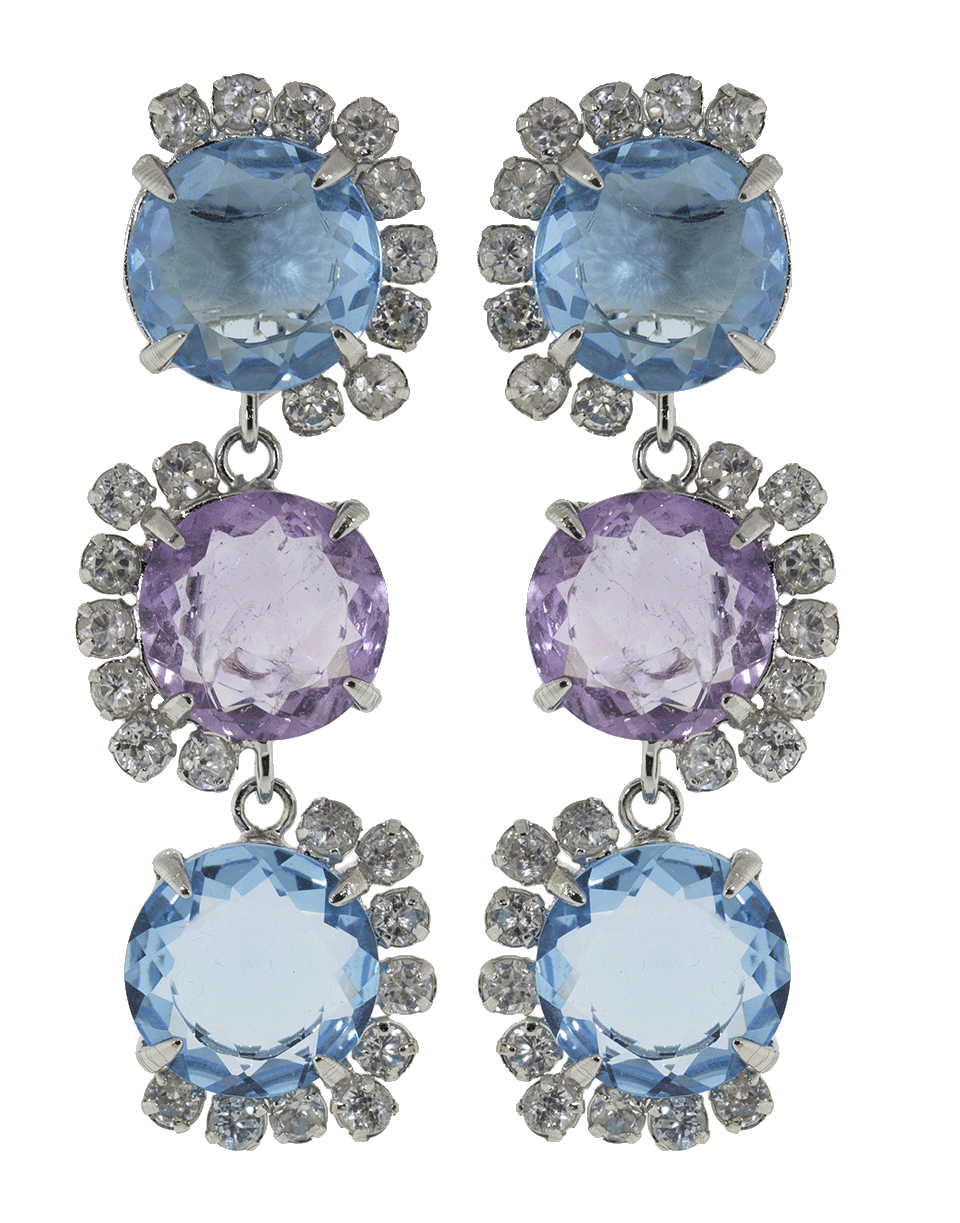 BOUNKIT JEWELRY-Amethyst & Quartz Earrings-PURPLE