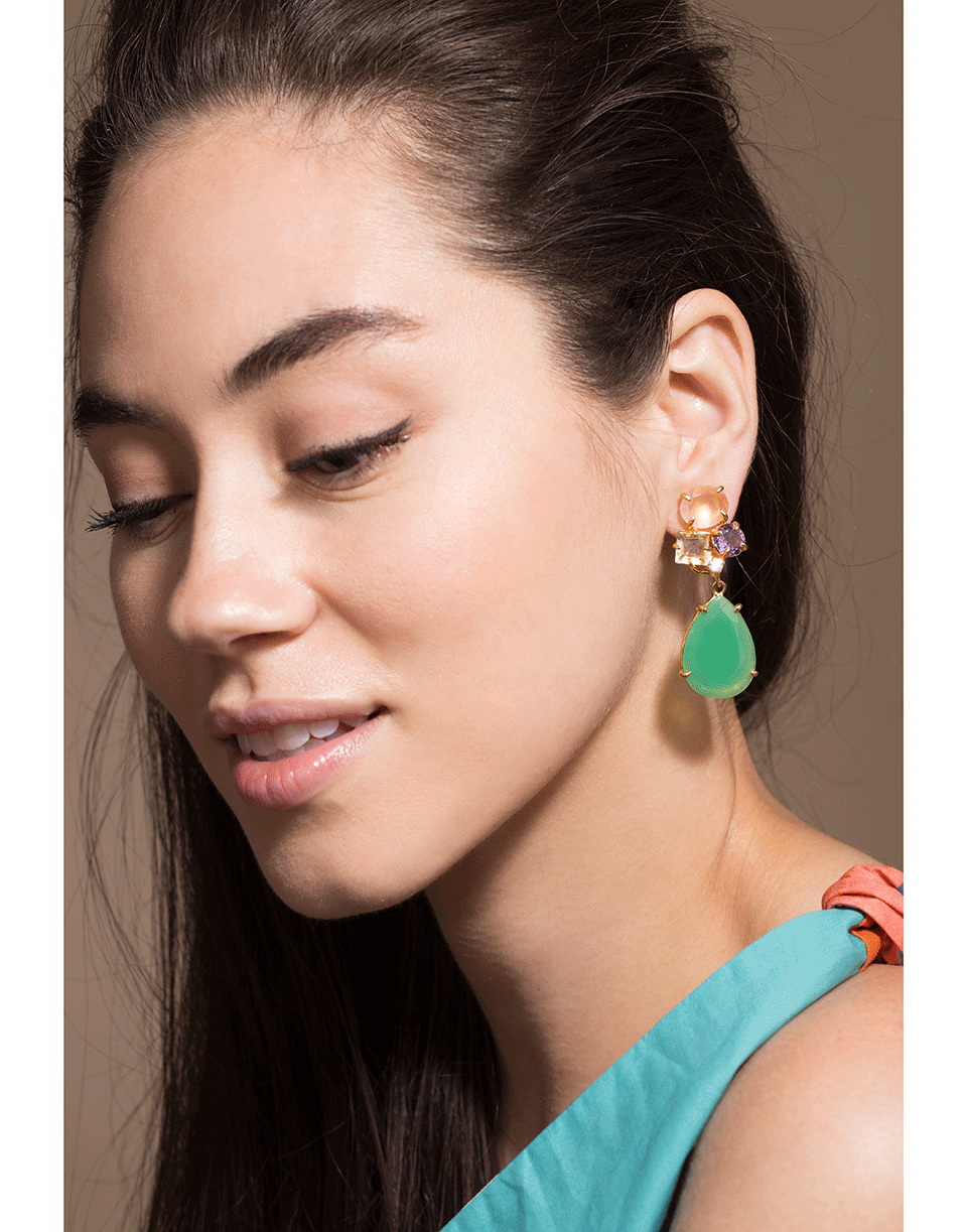 BOUNKIT JEWELRY-Rose Quartz Earring Set-ROSE/CLR