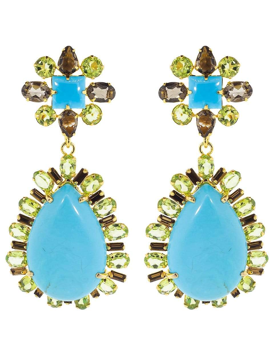 BOUNKIT JEWELRY-Turquoise and Periot Earrings-TURQ