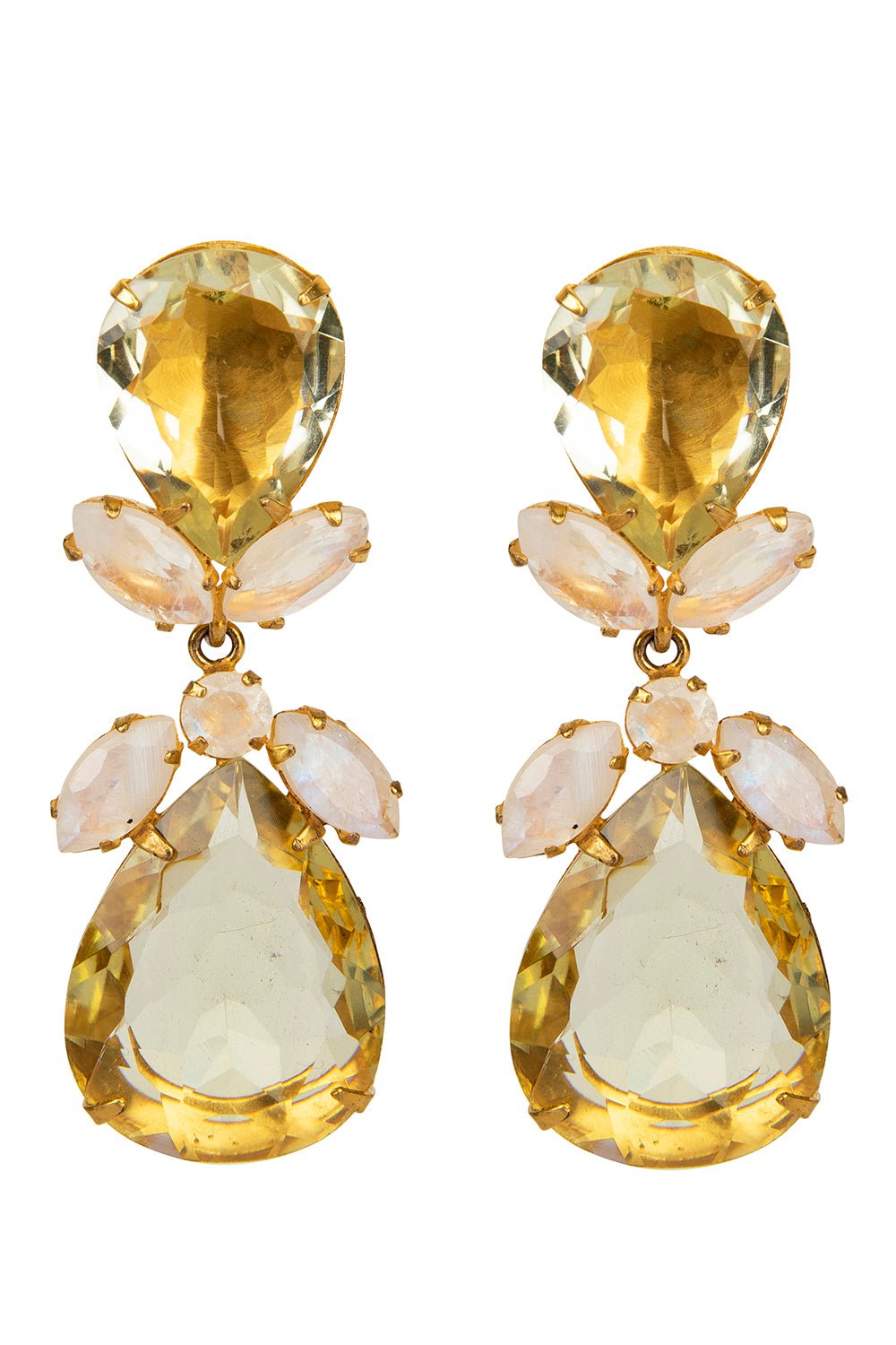 BOUNKIT JEWELRY-Lemon Quartz Drop Earrings-YELLOW