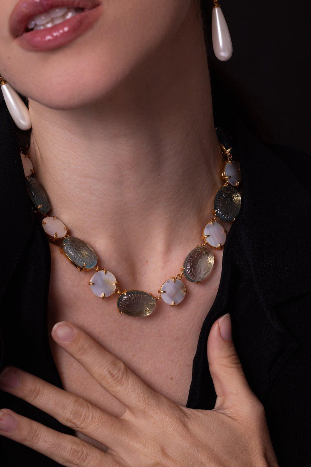 BOUNKIT JEWELRY-Rivierie Necklace-BLUE