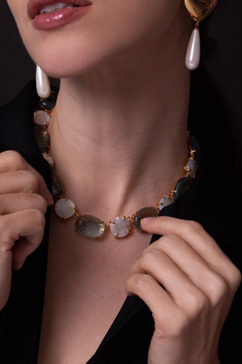 BOUNKIT JEWELRY-Rivierie Necklace-BLUE