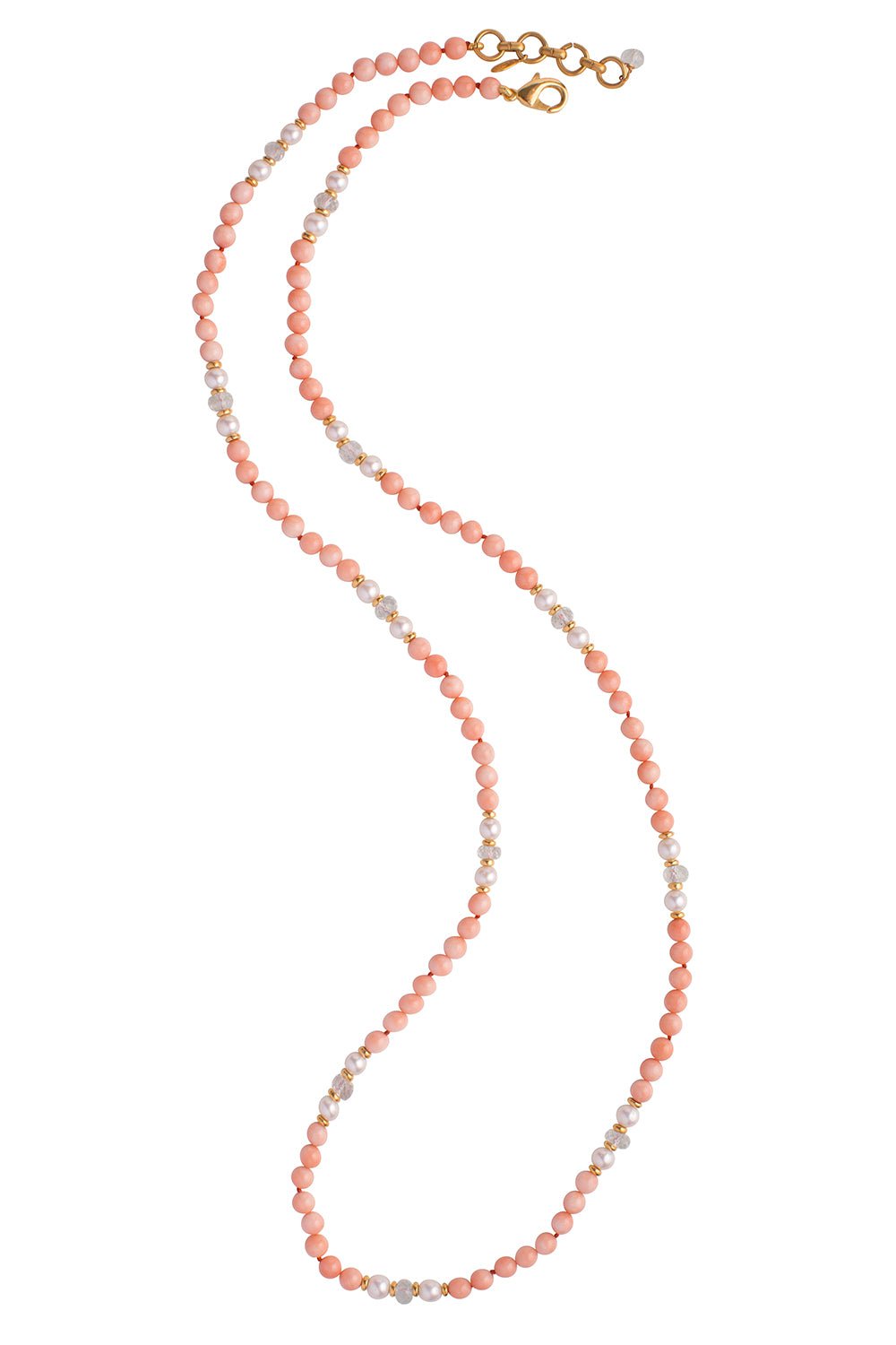 BOUNKIT JEWELRY-Pearl Sautoir Necklace-CORAL