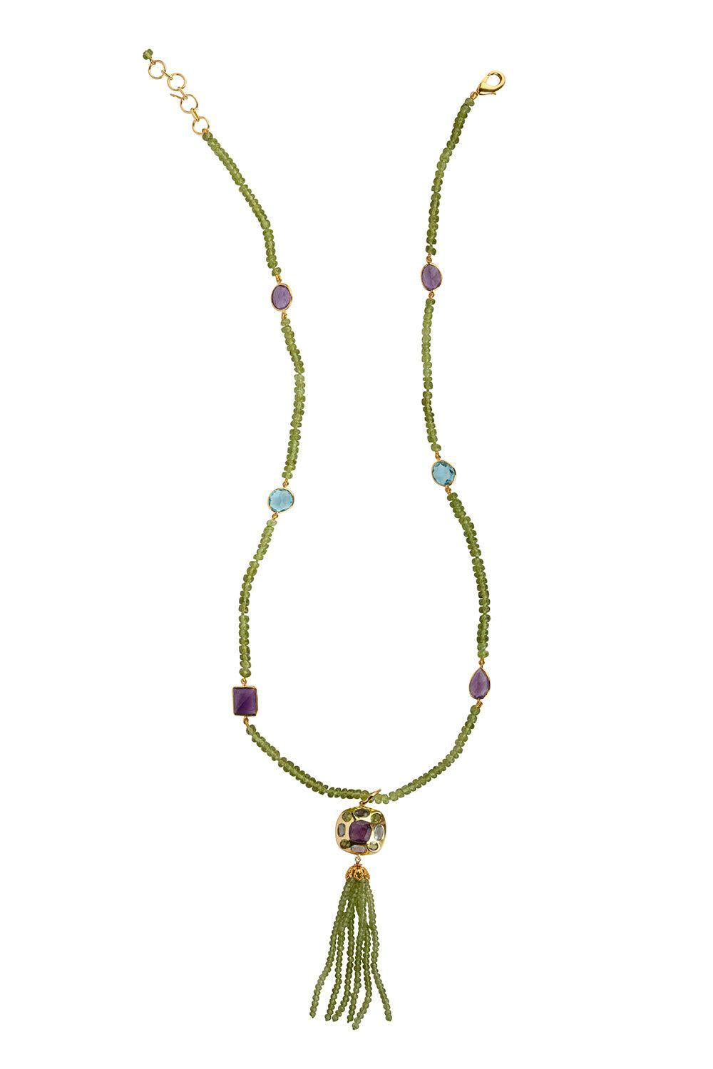 Peridot Amethyst Dominique Necklace-GREEN-JEWELRYBOUTIQUENECKLACE O-BOUNKIT JEWELRY
