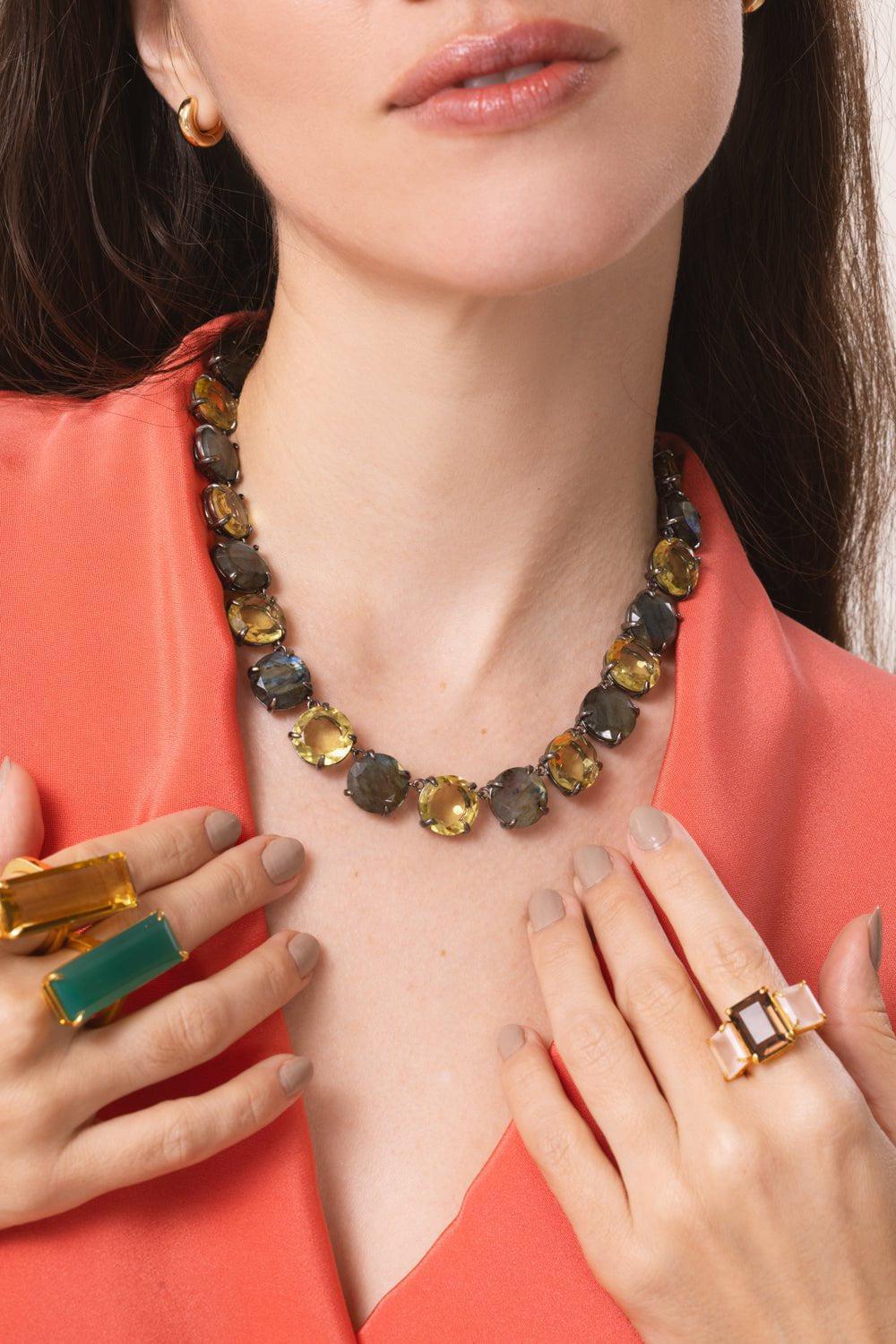 BOUNKIT JEWELRY-Labradorite Juliane Necklace-GREY