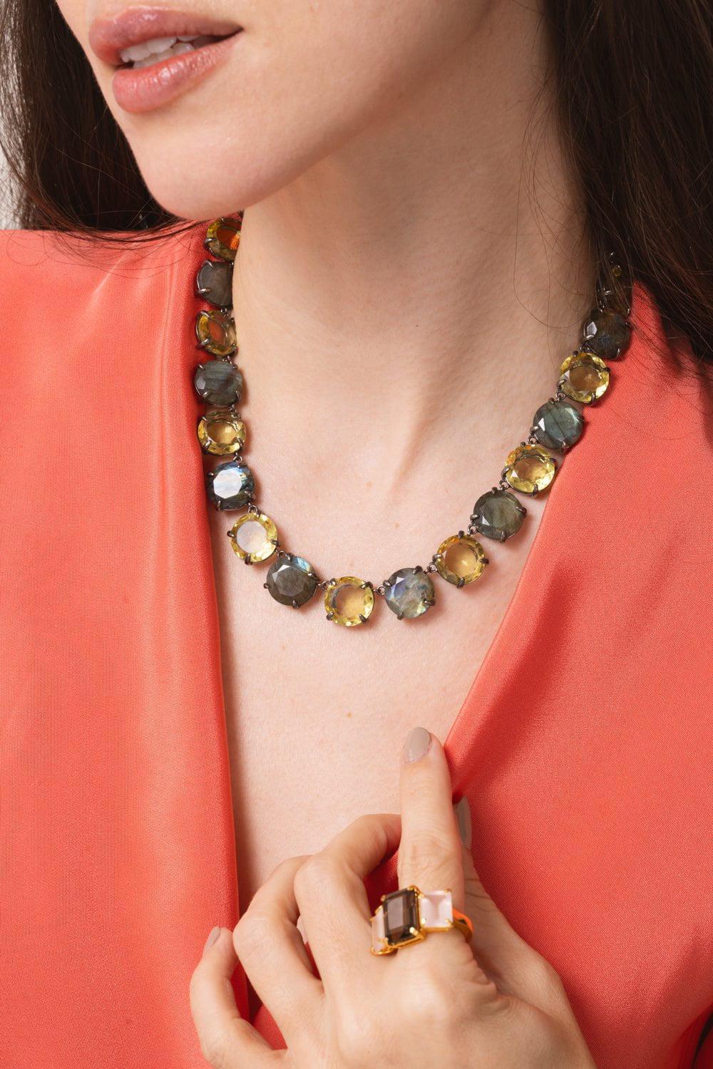 BOUNKIT JEWELRY-Labradorite Juliane Necklace-GREY