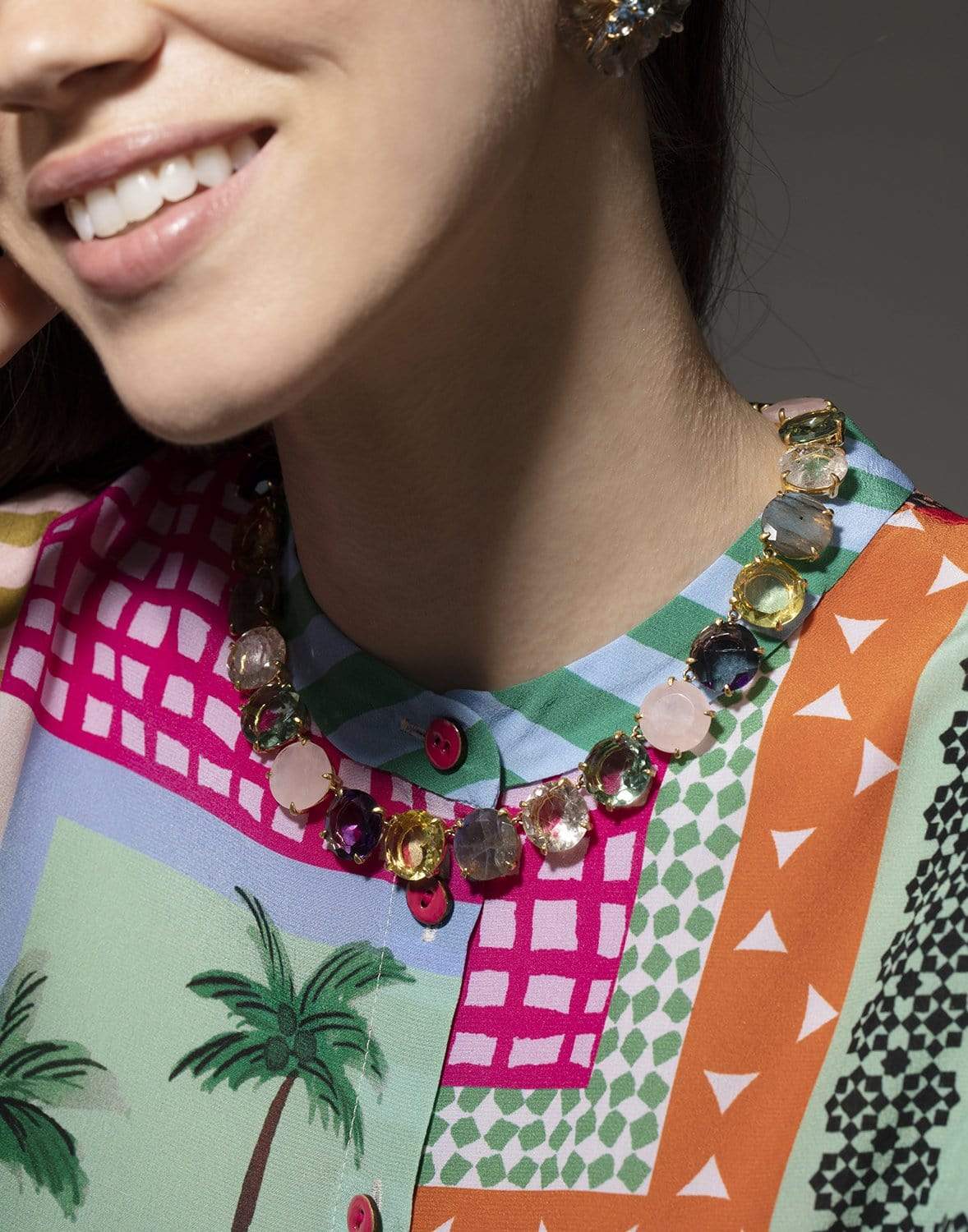 BOUNKIT JEWELRY-Multicolor Riviere Necklace-MULTI