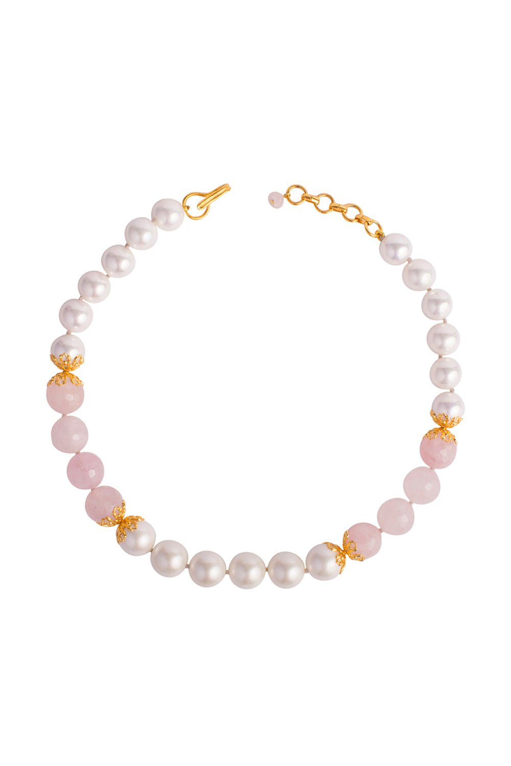 BOUNKIT JEWELRY-Pearl Quartz Necklace-PINK/WHT
