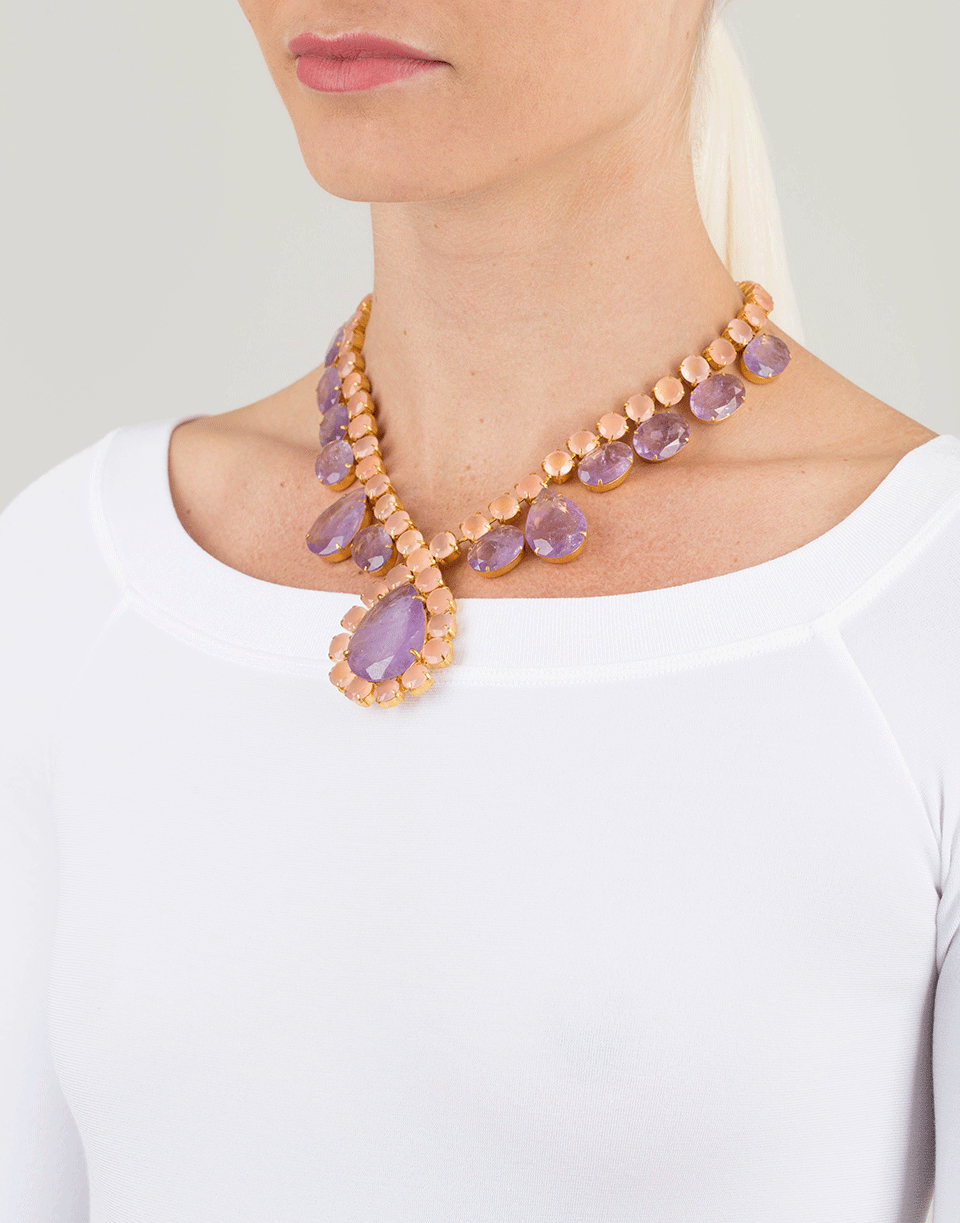 BOUNKIT JEWELRY-Amethyst Rose Quartz Necklace-ROSE