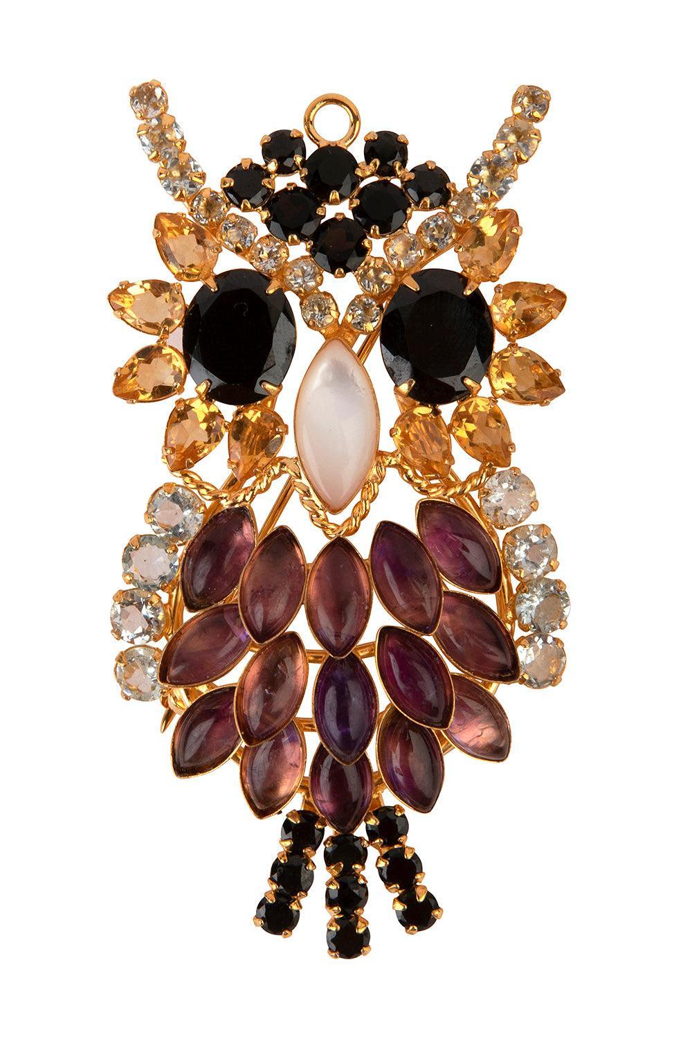 Onyx Amethyst Aquamarine Anya Pin Pendant-PURPLE-JEWELRYBOUTIQUEPIN-BOUNKIT JEWELRY