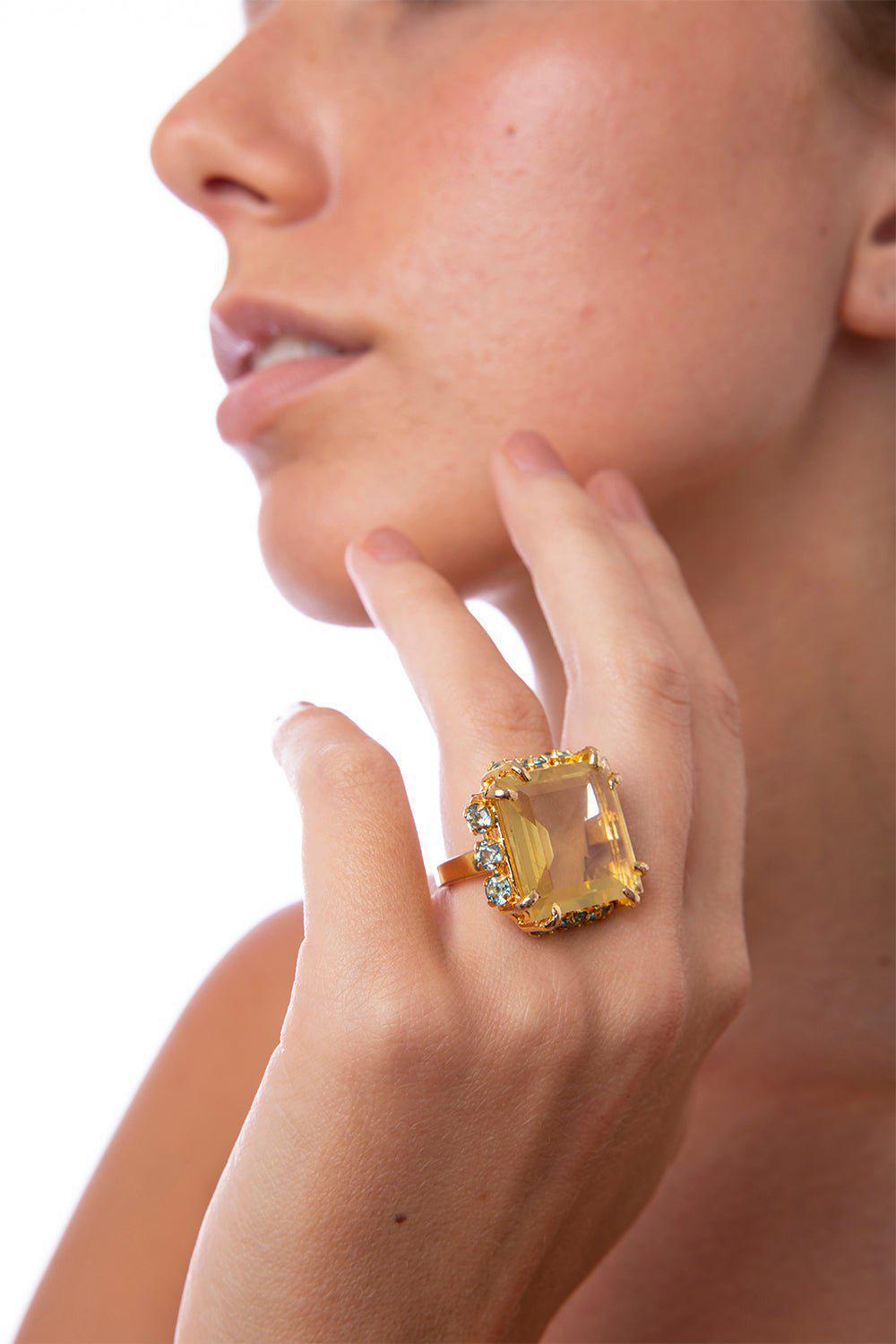 BOUNKIT JEWELRY-Quartz Delilah Ring-LEMON