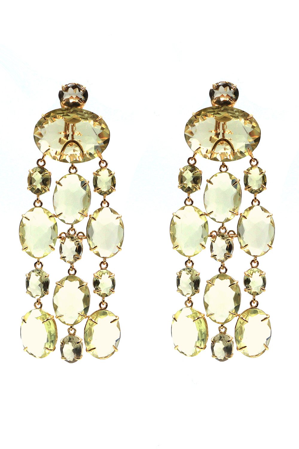 BOUNKIT JEWELRY-Lemon Quartz Cascade Earrings-LEMON