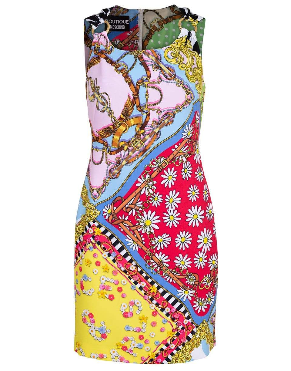 BOUTIQUE MOSCHINO-Sleeveless Ring Shoulder Strap Detail Dress-