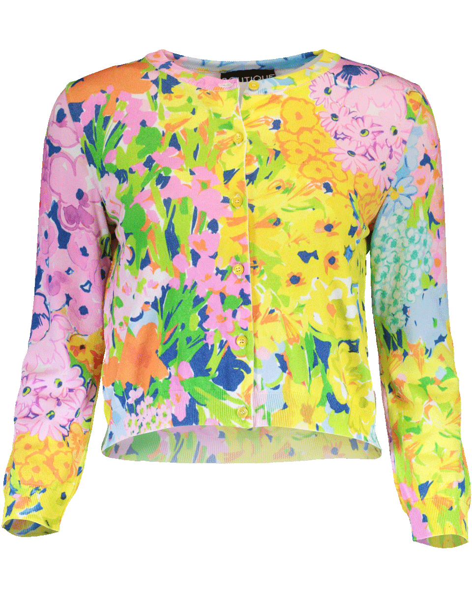 BOUTIQUE MOSCHINO-Printed Cropped Cardigan-