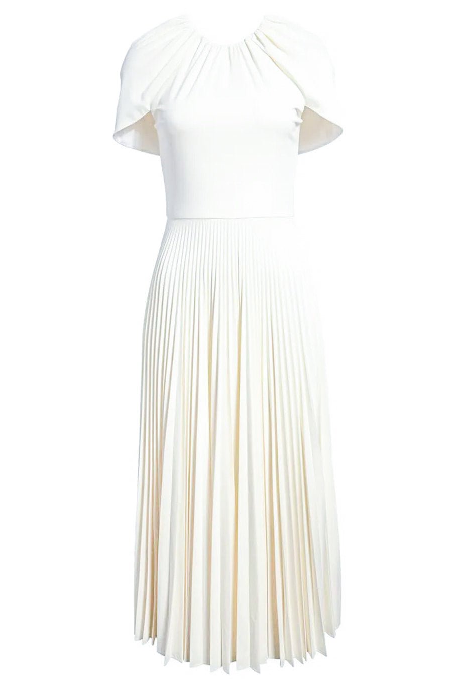 BRANDON MAXWELL-Cape Dress With Pleated Skirt-