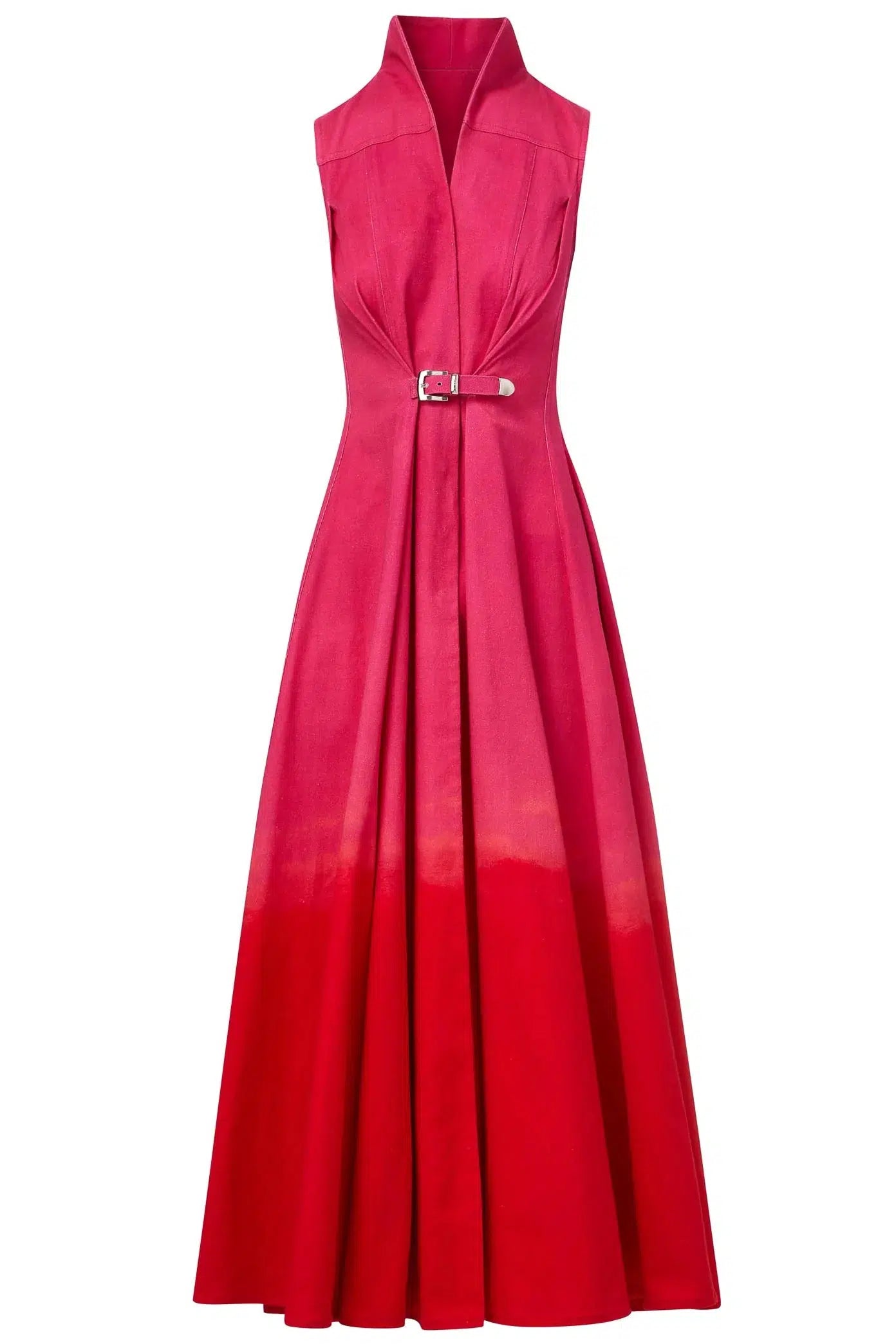 BRANDON MAXWELL-Collared Dress with Belt-