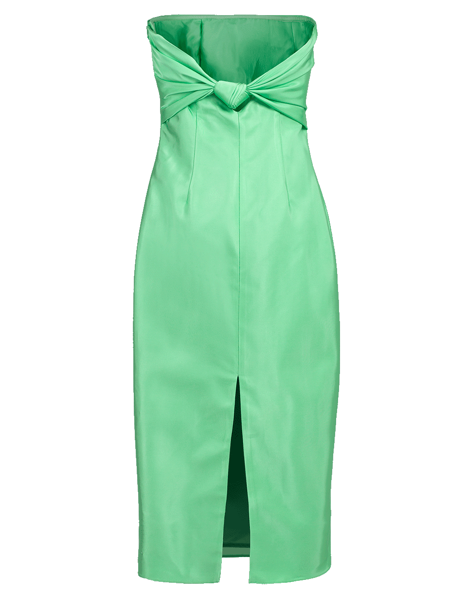 BRANDON MAXWELL-Strapless Liquid Satin Dress-LIME