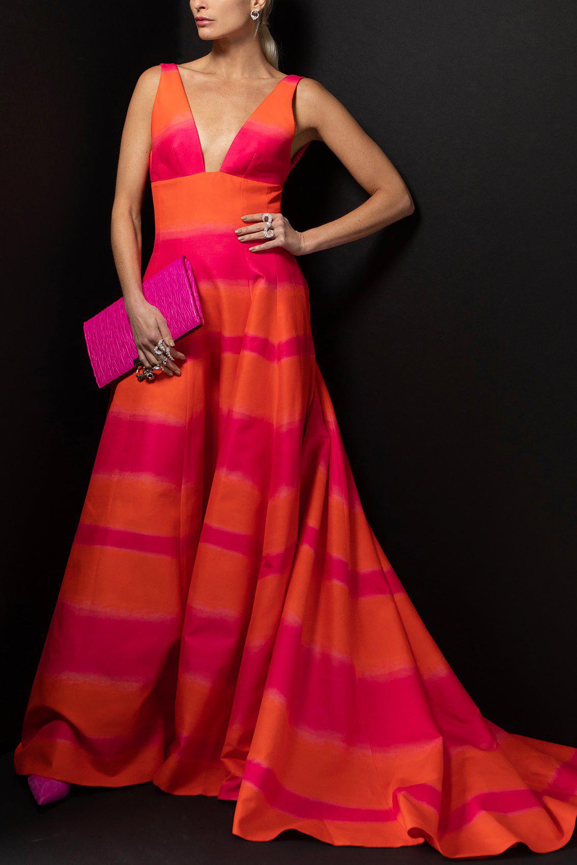 BRANDON MAXWELL-Triangle Bodice Ball Gown-