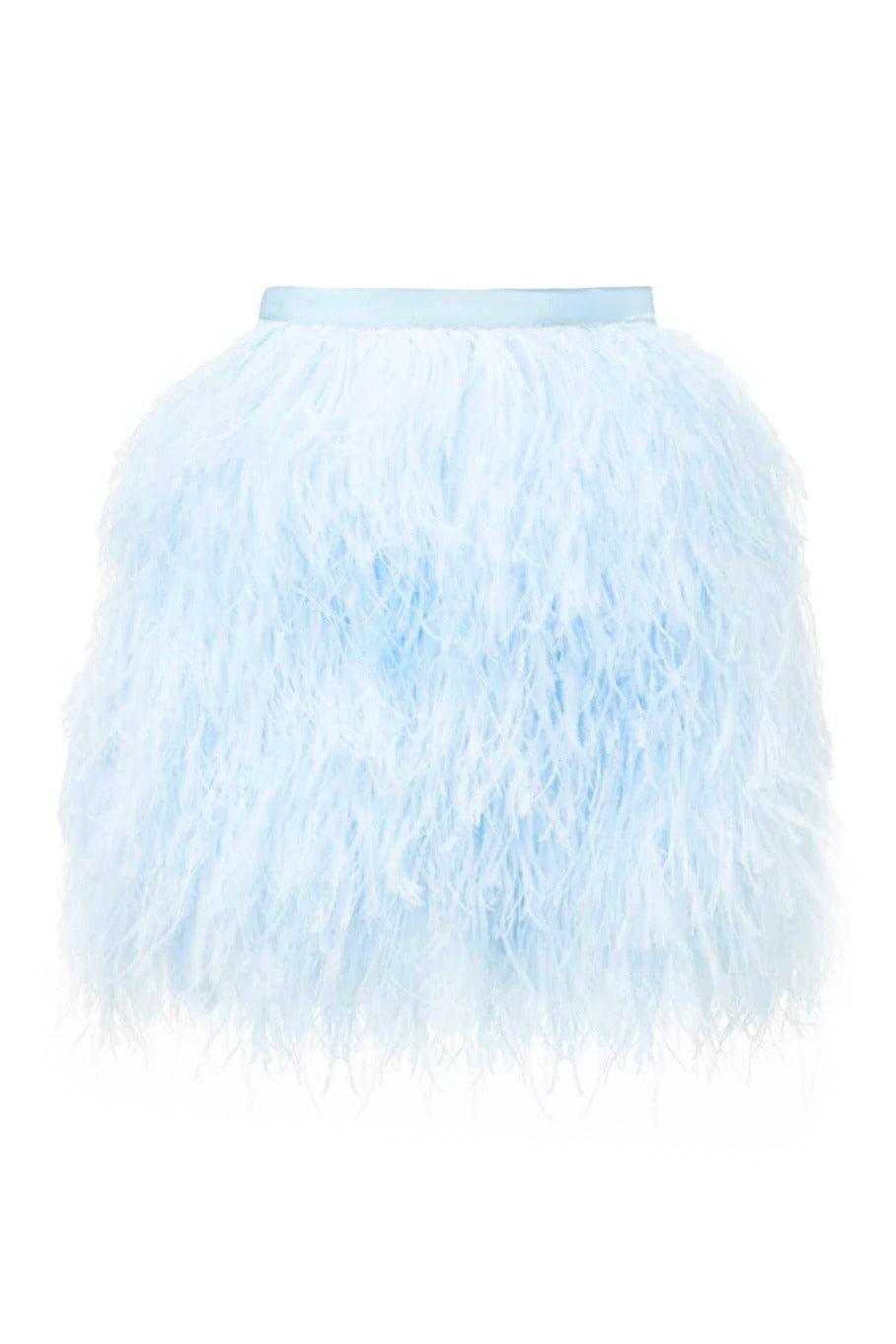 BRANDON MAXWELL-Feather Mini Skirt-