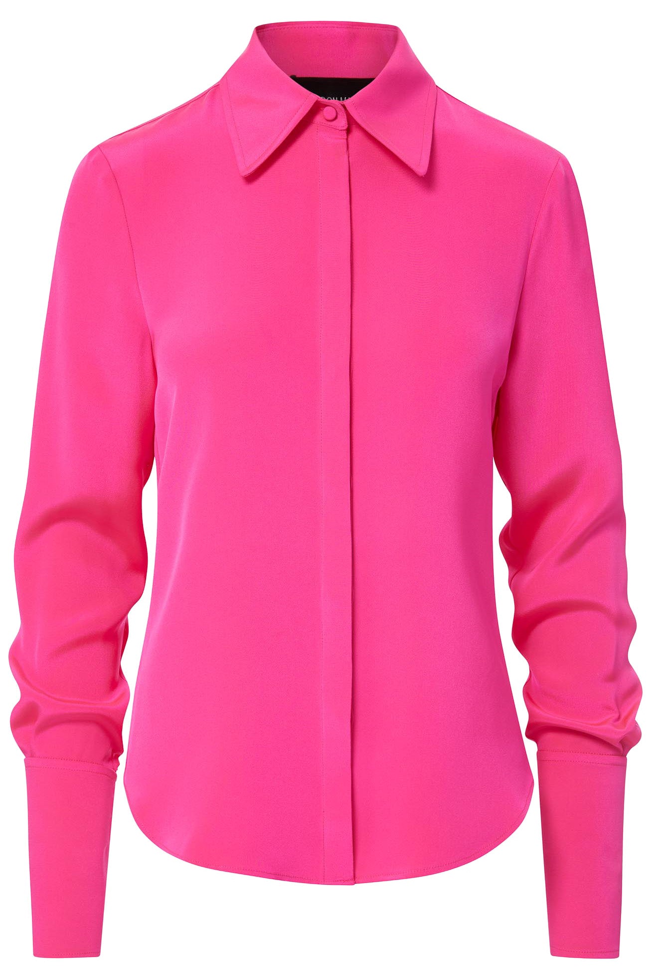 BRANDON MAXWELL-Silk Button Down Shirt - Pink Glo-