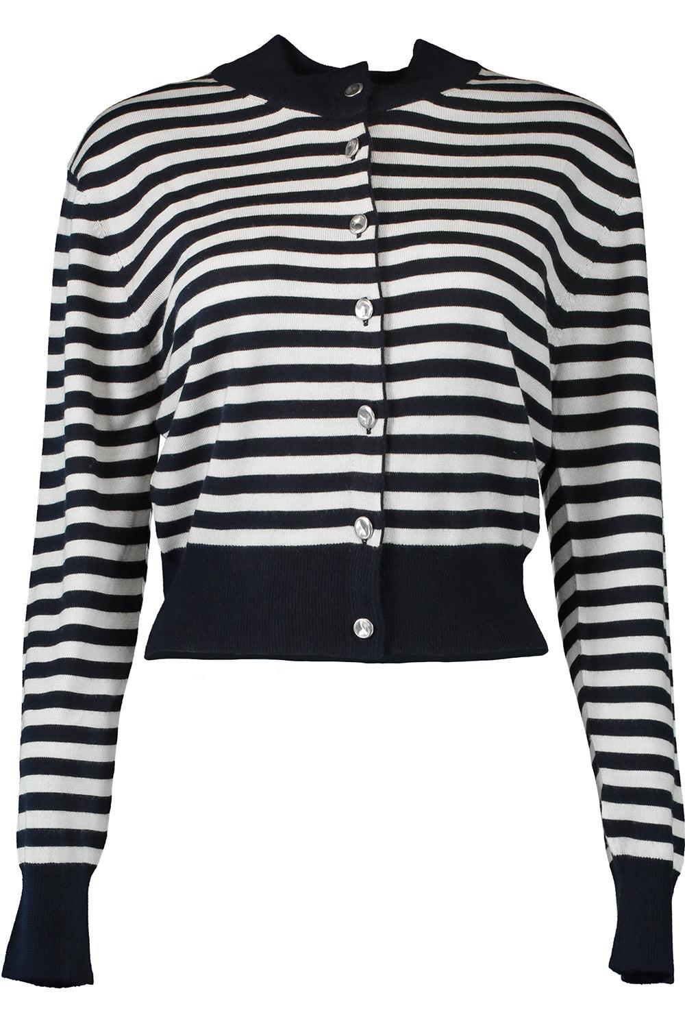 THE AUBREY CARDIGAN - NAVY STRIPE-NVIVRSTR-XS-CLOTHINGTOPCARDIGAN-BRANDON MAXWELL