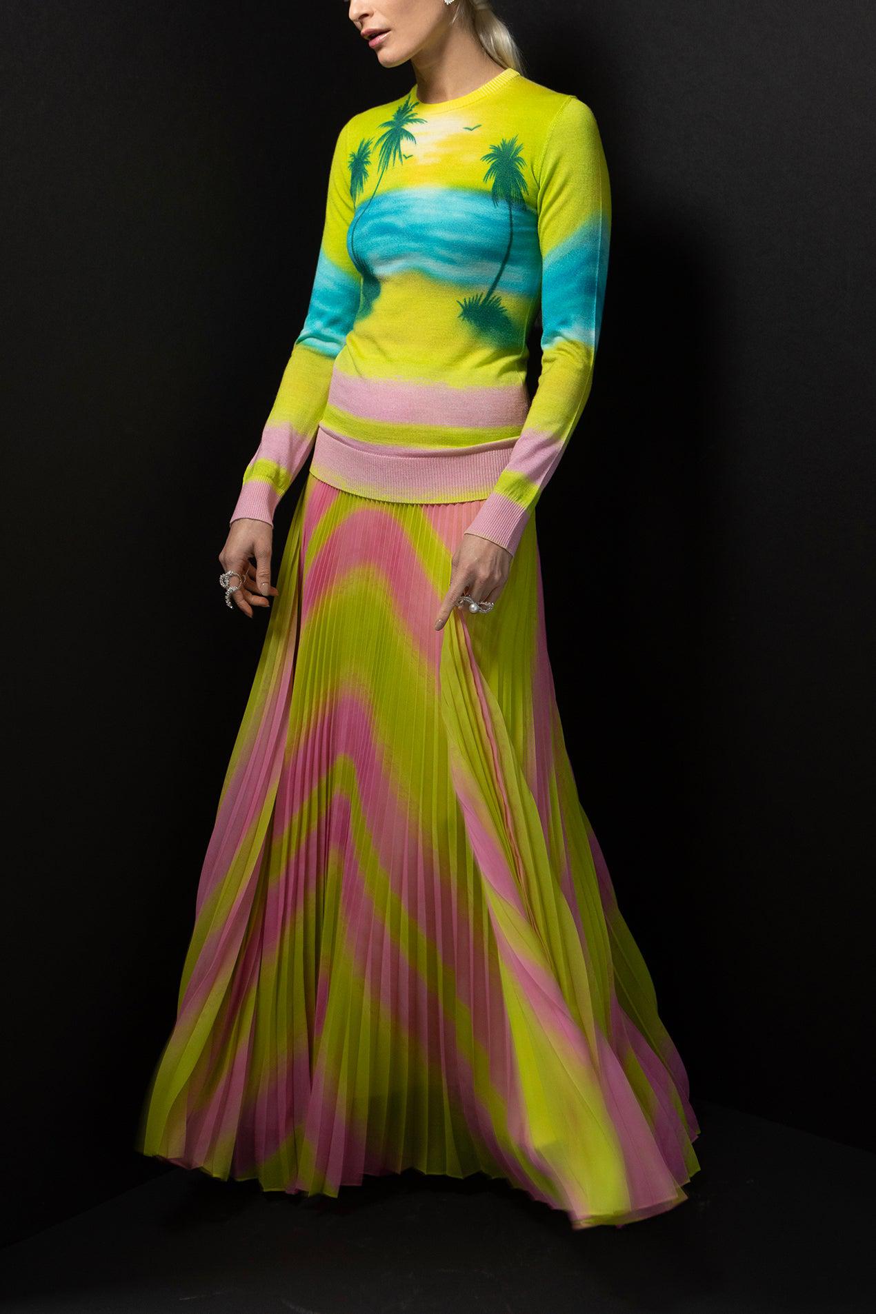 BRANDON MAXWELL-Sunset Knit Top-