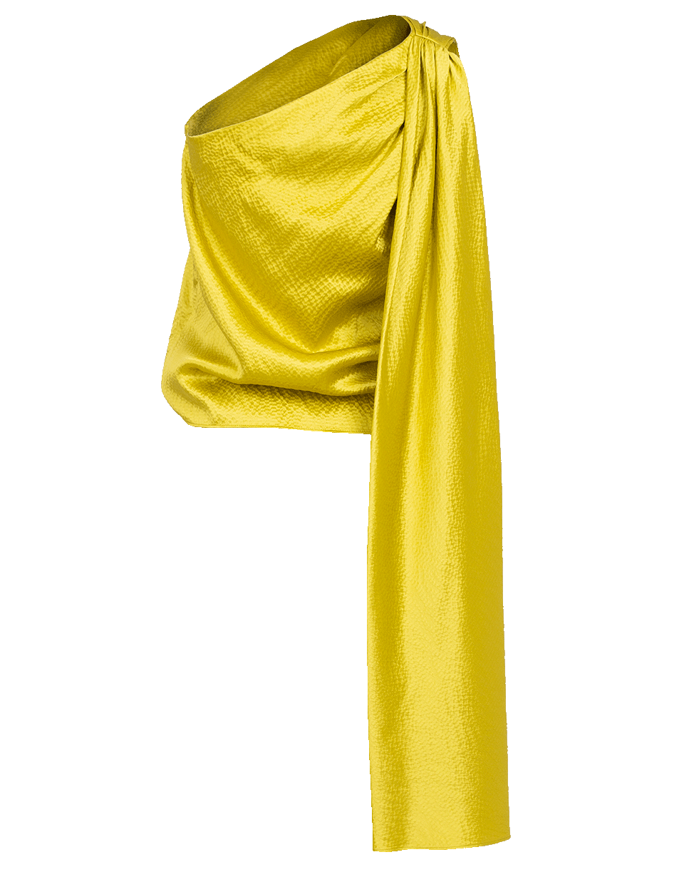 BRANDON MAXWELL-One Shoulder Tie Neck Blouse-