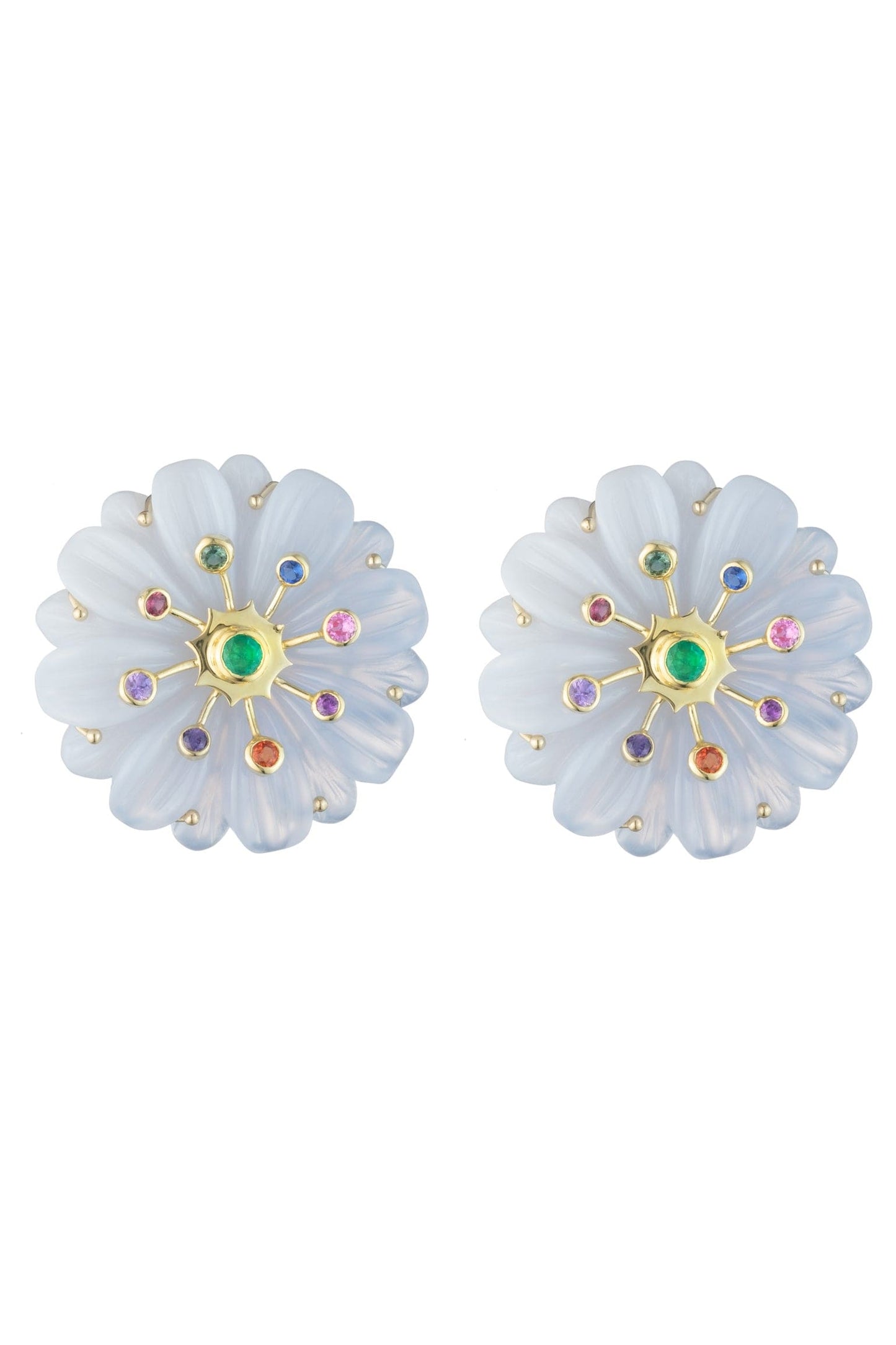 BRENT NEALE-Large Sputnik Wildflower Earrings-YELLOW GOLD