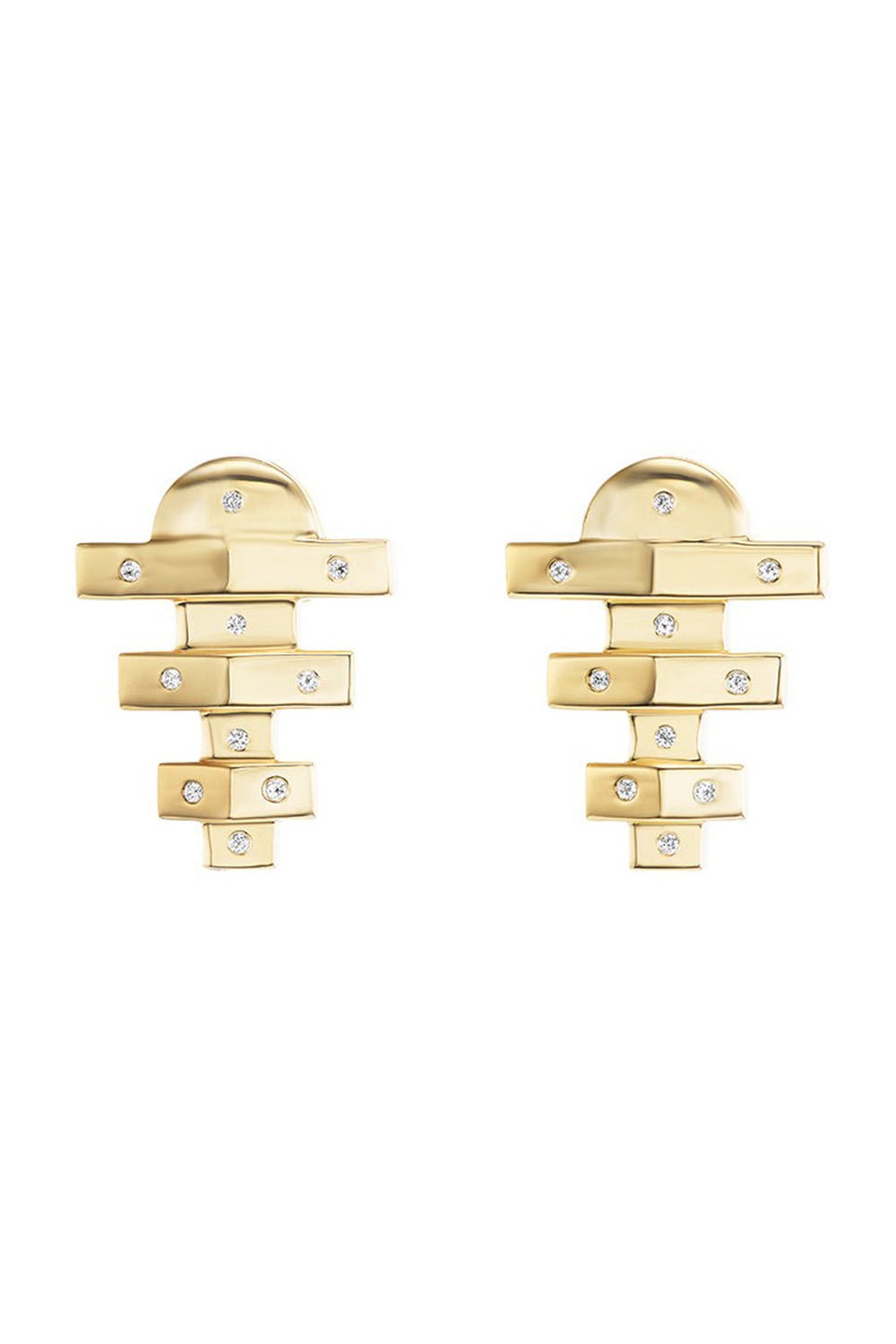 BRENT NEALE-Small Hopscotch Earrings-YELLOW GOLD