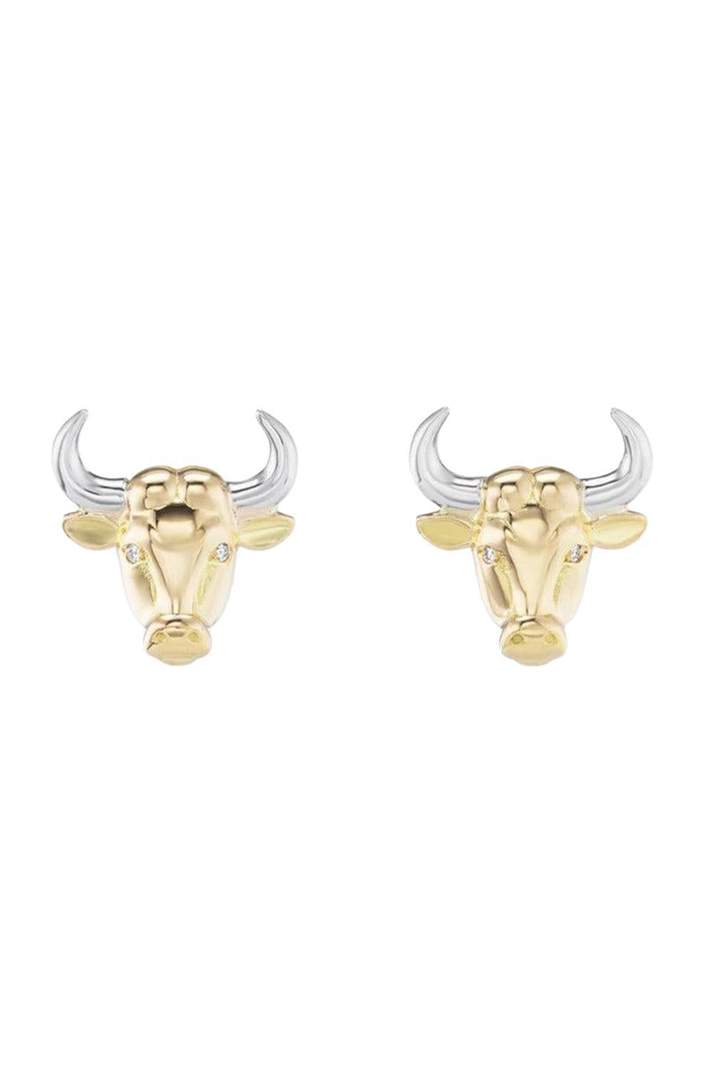 Taurus Zodiac Stud Earrings-YELLOW GOLD-JEWELRYFINE JEWELEARRING-BRENT NEALE