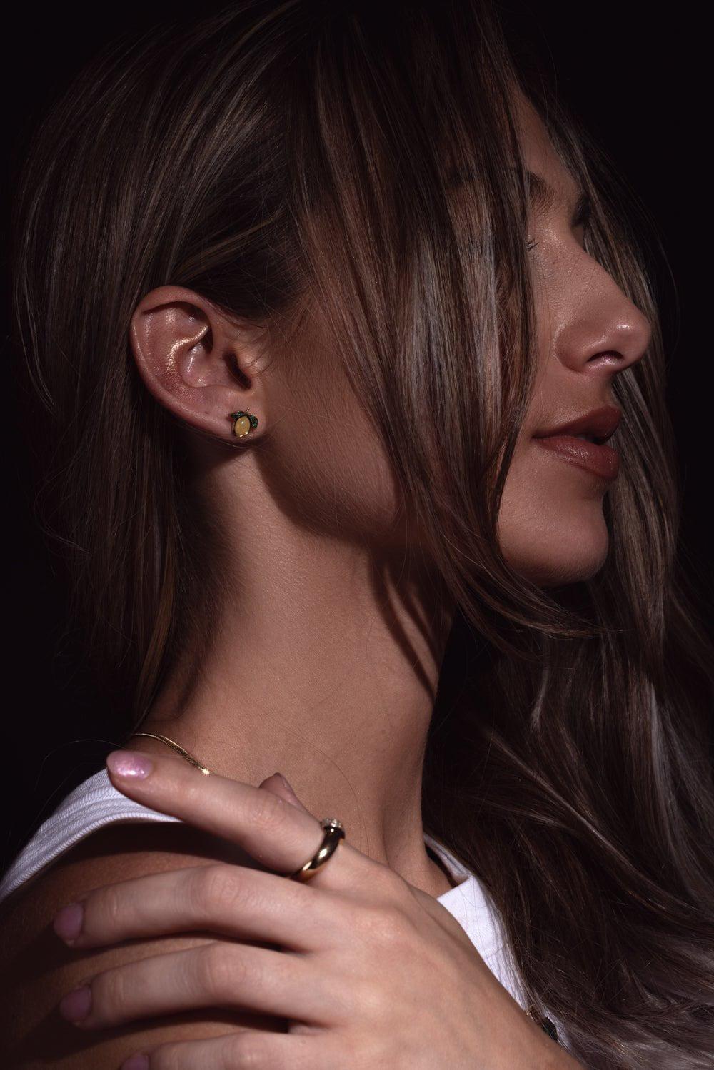 BRENT NEALE-XS Lemon Stud Earrings-YELLOW GOLD