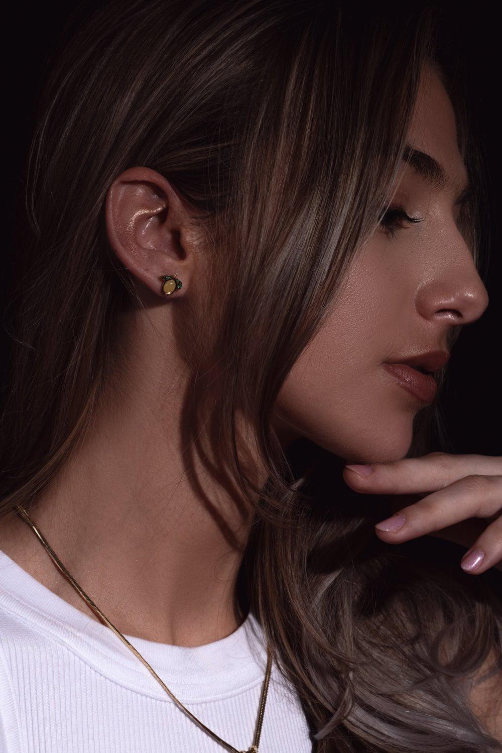 BRENT NEALE-XS Lemon Stud Earrings-YELLOW GOLD