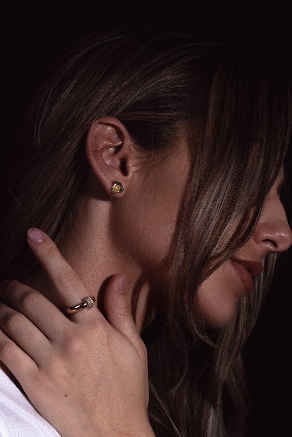 BRENT NEALE-XS Lemon Stud Earrings-YELLOW GOLD