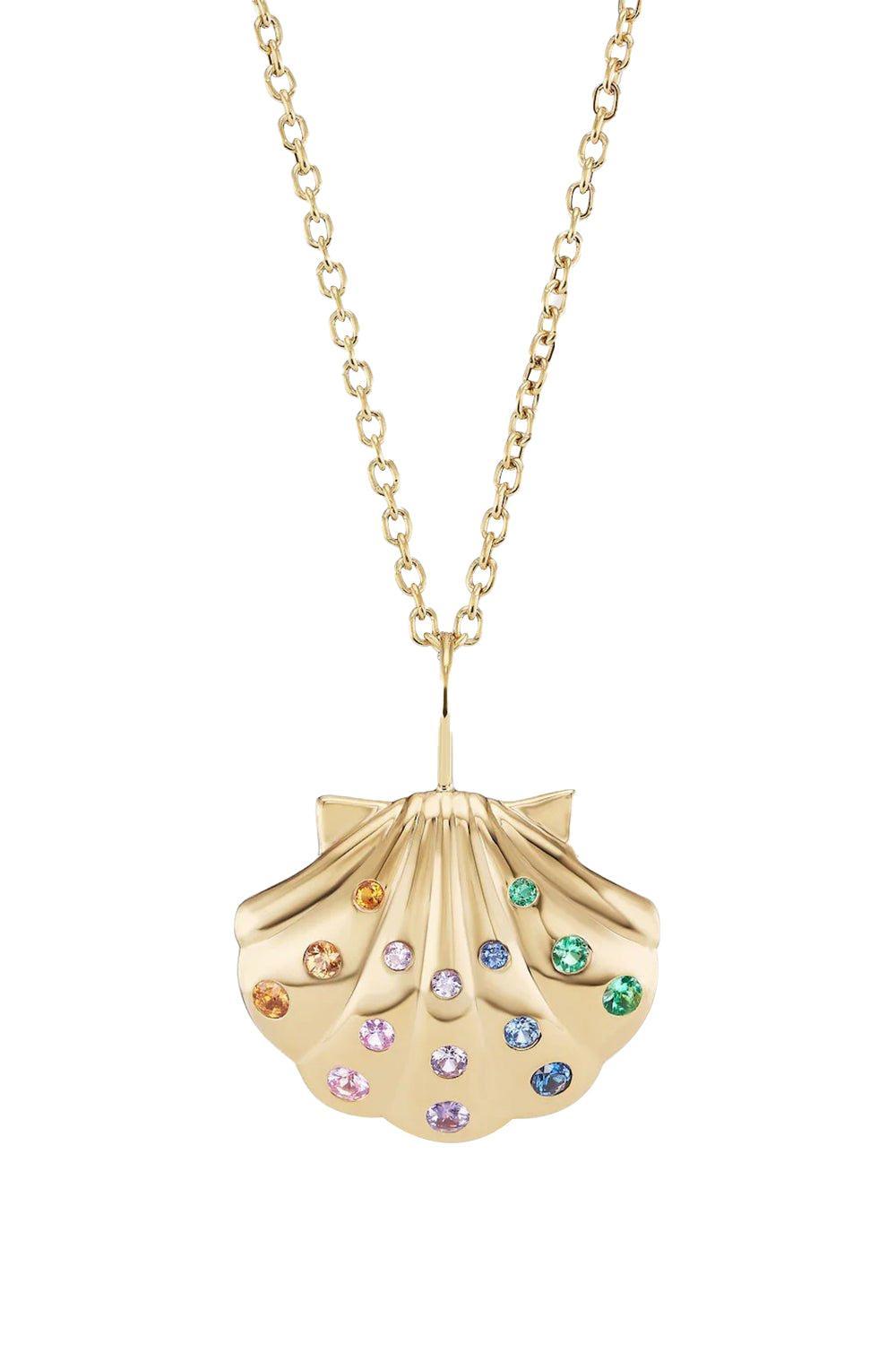 Medium Rainbow Shell Necklace-YELLOW GOLD-JEWELRYFINE JEWELNECKLACE O-BRENT NEALE