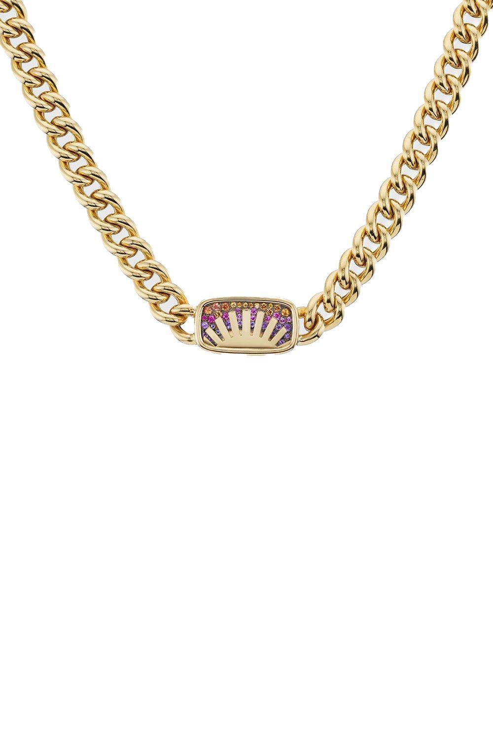 Narrow Sunshine Signet Pendant Necklace-YELLOW GOLD-JEWELRYFINE JEWELNECKLACE O-BRENT NEALE