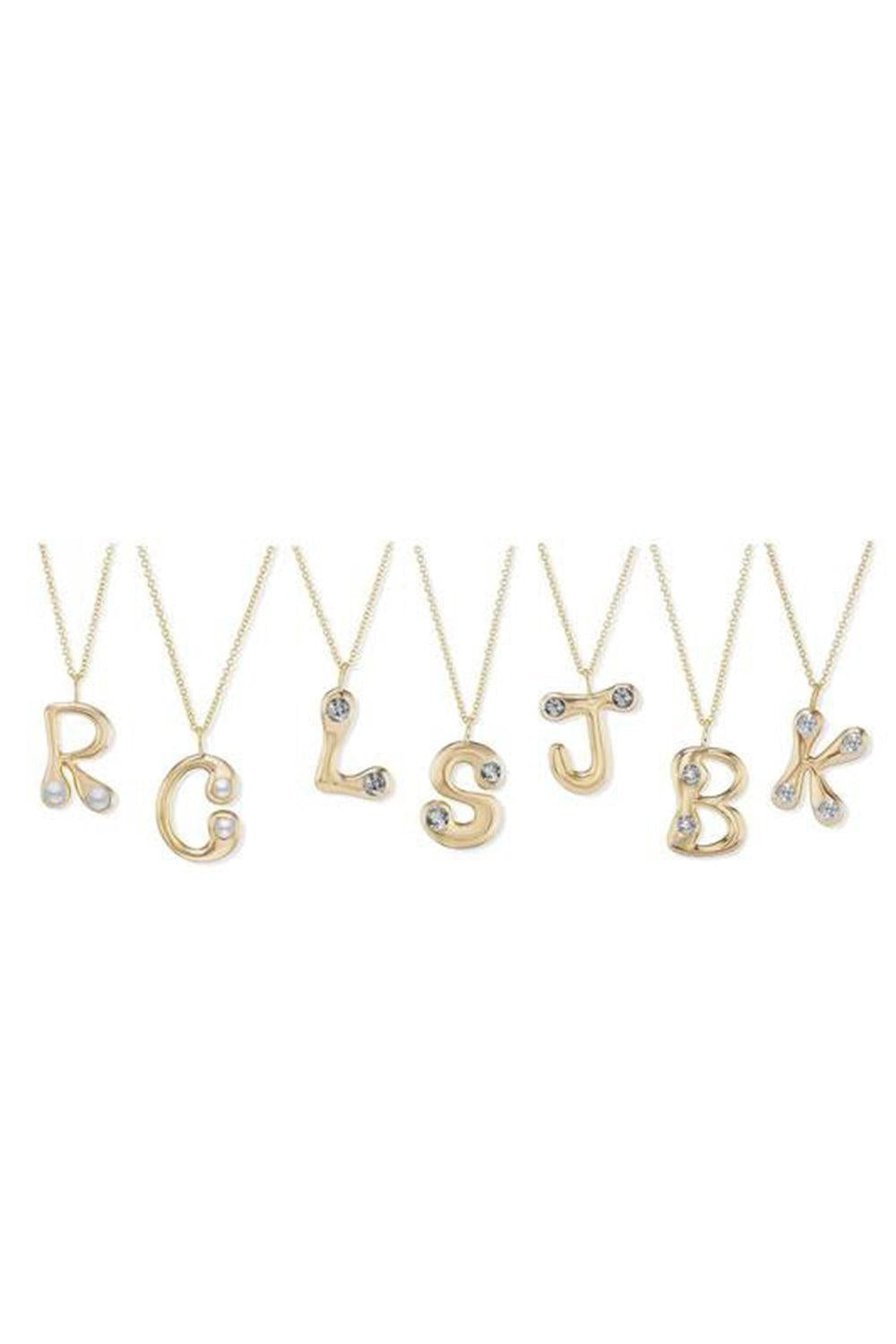Bubble Letter Necklace-YELLOW GOLD-A-JEWELRYFINE JEWELNECKLACE O-BRENT NEALE