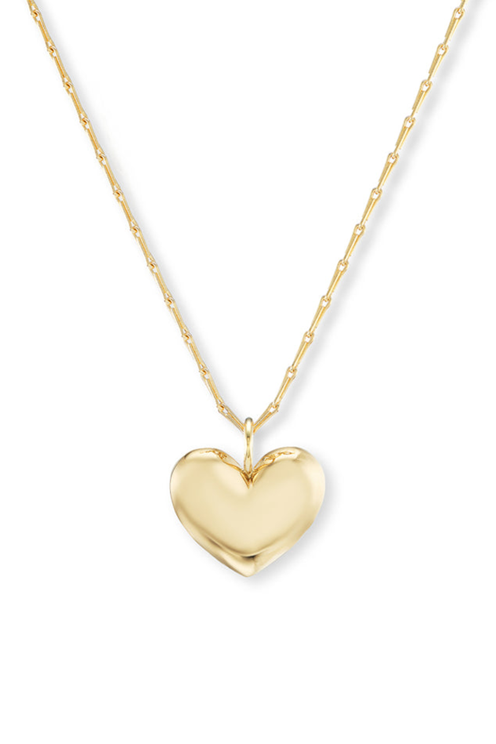 Mini Puff Heart Pendant Necklace-YELLOW GOLD-16-JEWELRYFINE JEWELNECKLACE O-BRENT NEALE