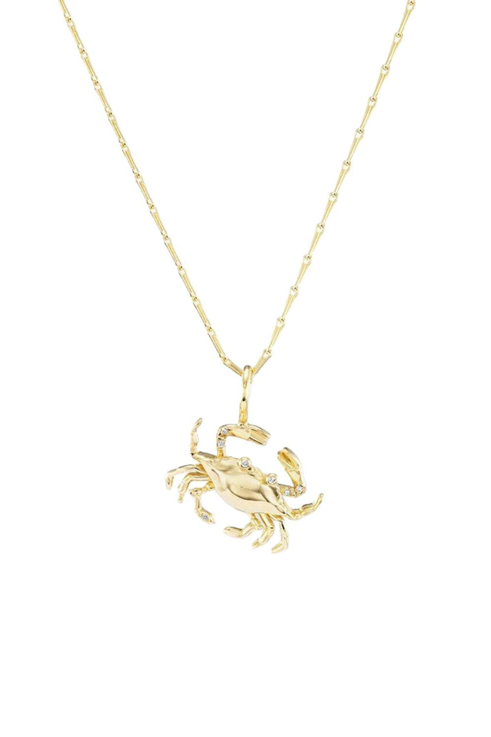 Small Cancer Zodiac Necklace-YELLOW GOLD-16-JEWELRYFINE JEWELNECKLACE O-BRENT NEALE