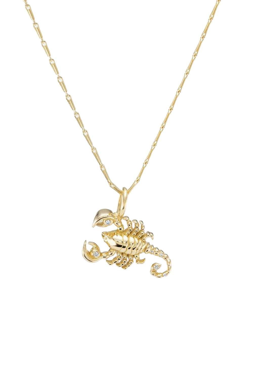 Small Scorpio Zodiac Necklace-YELLOW GOLD-16-JEWELRYFINE JEWELNECKLACE O-BRENT NEALE