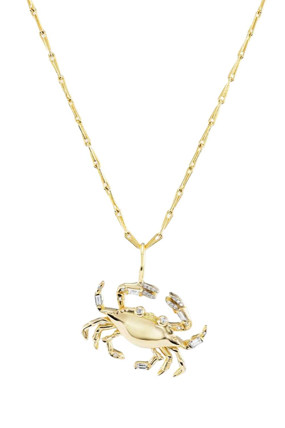 Medium Cancer Zodiac Necklace-YELLOW GOLD-18-JEWELRYFINE JEWELNECKLACE O-BRENT NEALE