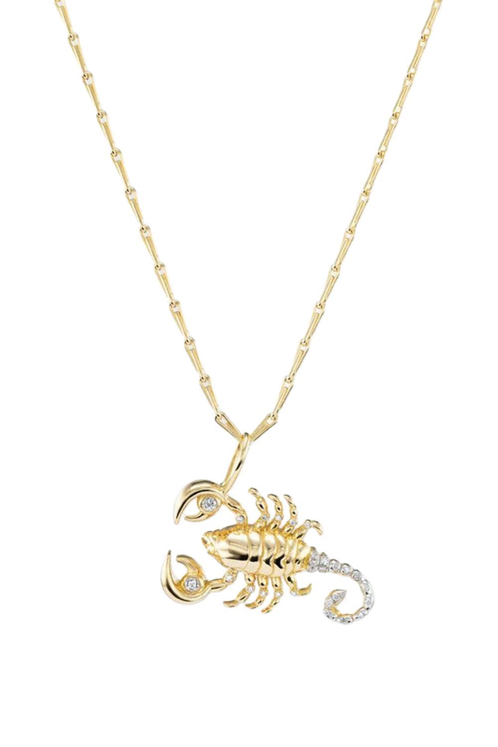 Medium Scorpio Zodiac Necklace-YELLOW GOLD-18-JEWELRYFINE JEWELNECKLACE O-BRENT NEALE