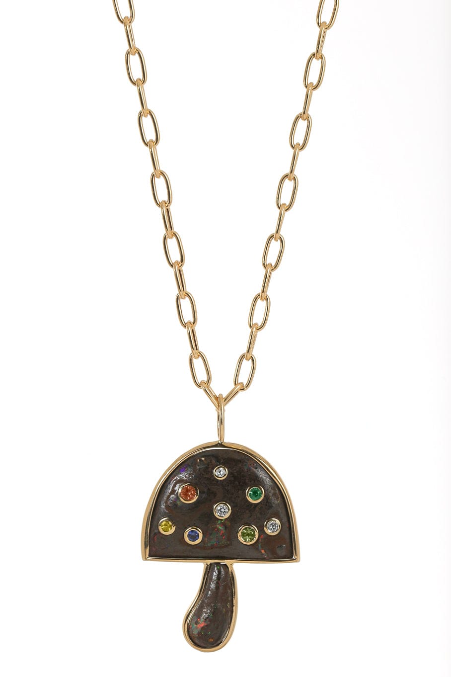 BRENT NEALE-Boulder Opal Magic Mushroom Pendant Necklace-YELLOW GOLD