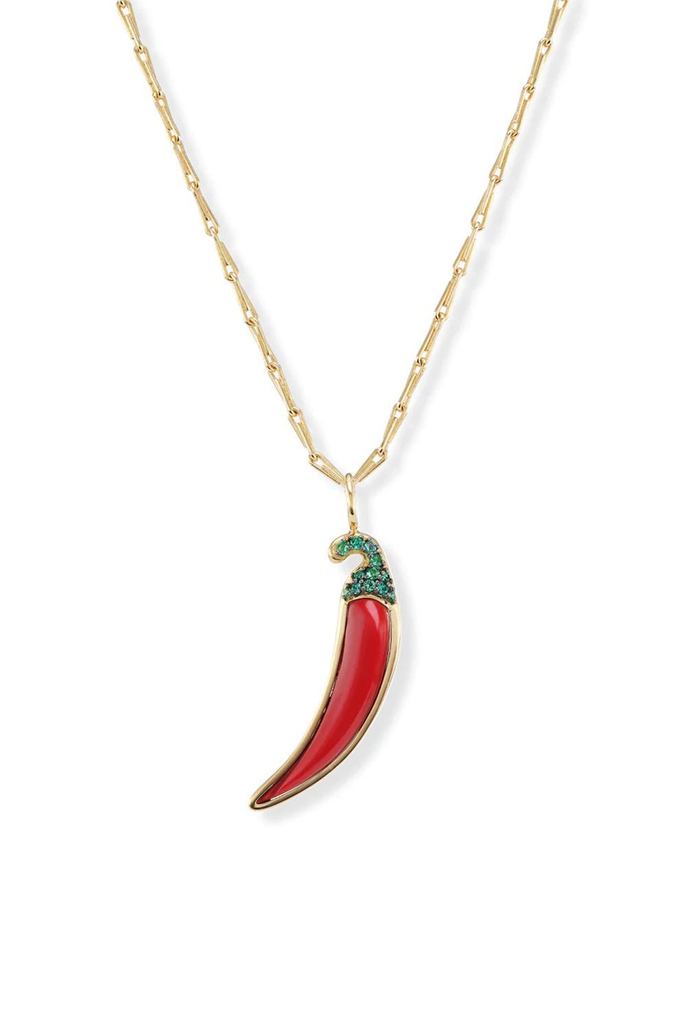 BRENT NEALE-Chili Pepper Pendant Necklace-YELLOW GOLD