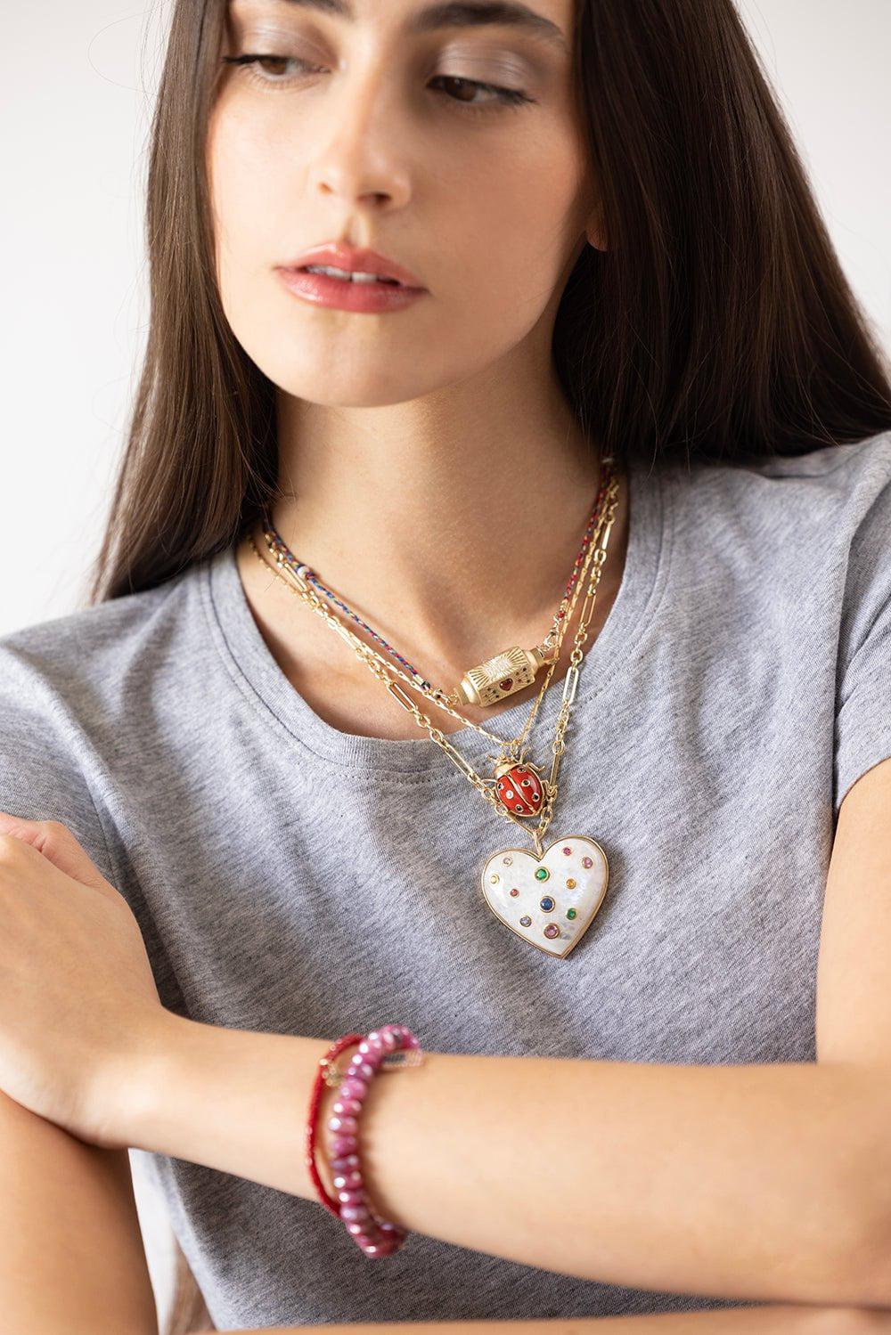BRENT NEALE-Ladybug Necklace-YELLOW GOLD
