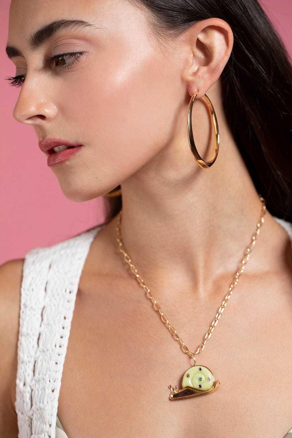 BRENT NEALE-Large Brazilian Opal Snail Necklace-YELLOW GOLD