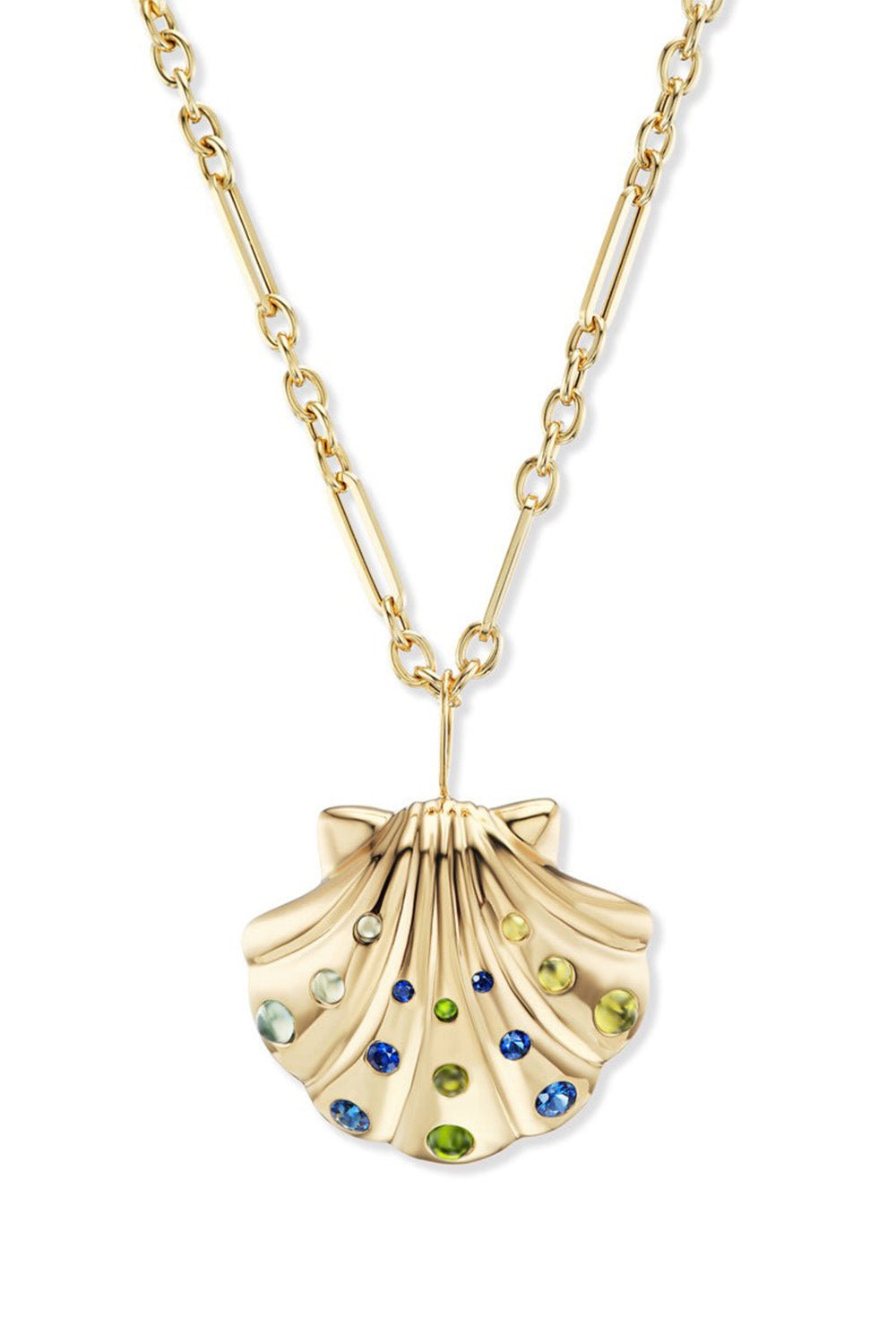 BRENT NEALE-Large Cabochon Gold Shell Pendant Necklace-YELLOW GOLD