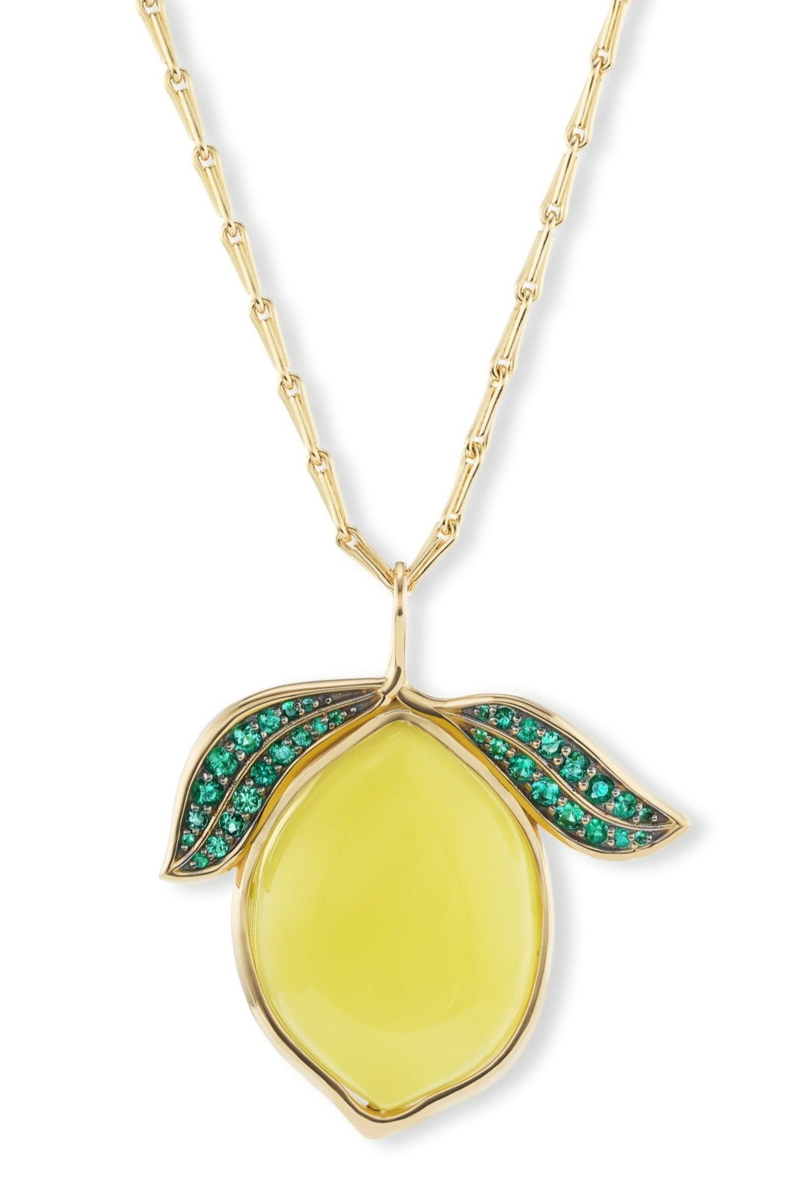 BRENT NEALE-Large Lemon Pendant Necklace-YELLOW GOLD